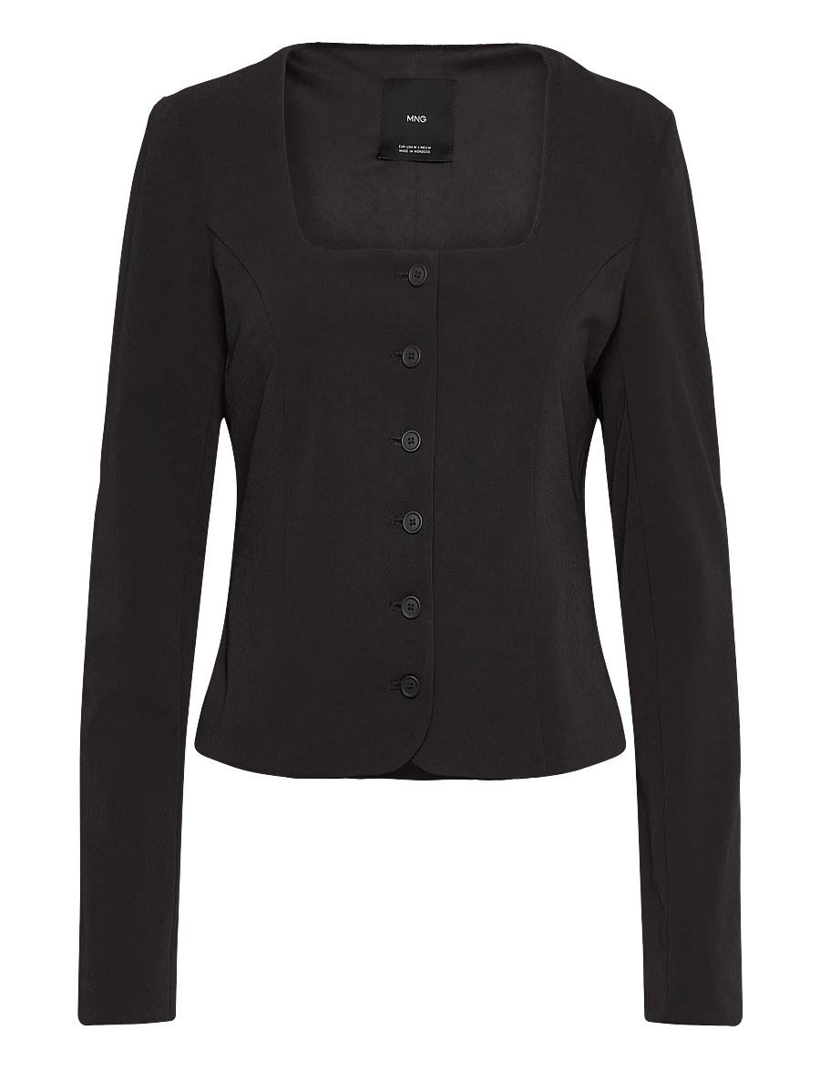 Mango - Tailored cropped suit jacket - korte blazere - grey - 1