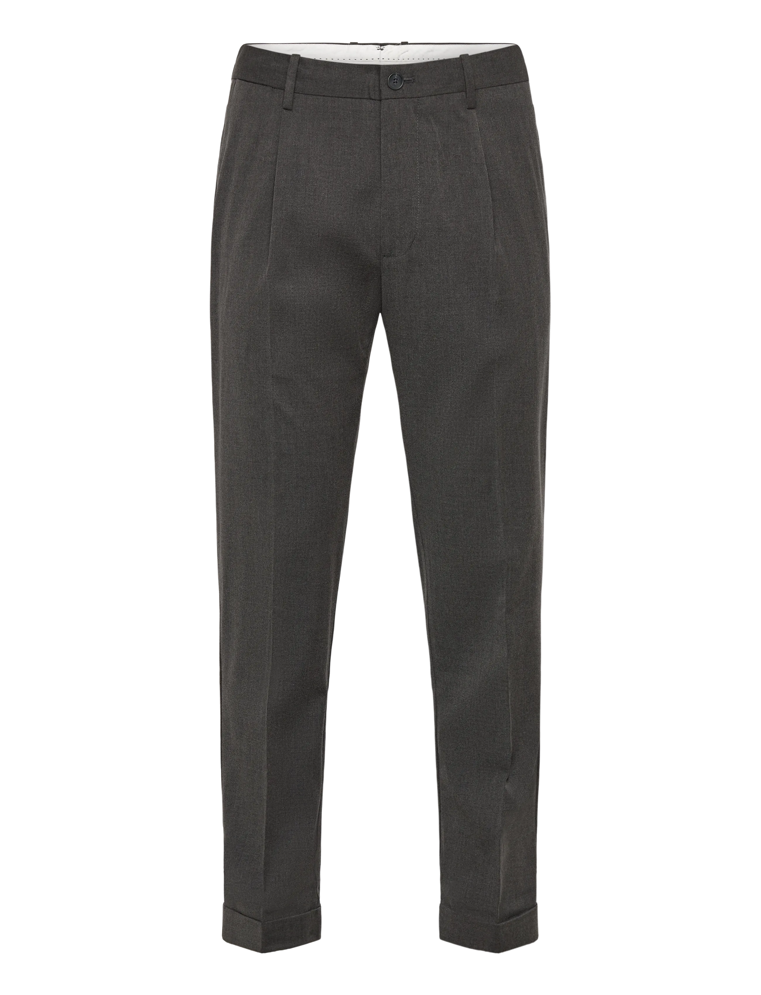 MANGO Regular-Fit Pleated Hosen Grau - 42 - Herren