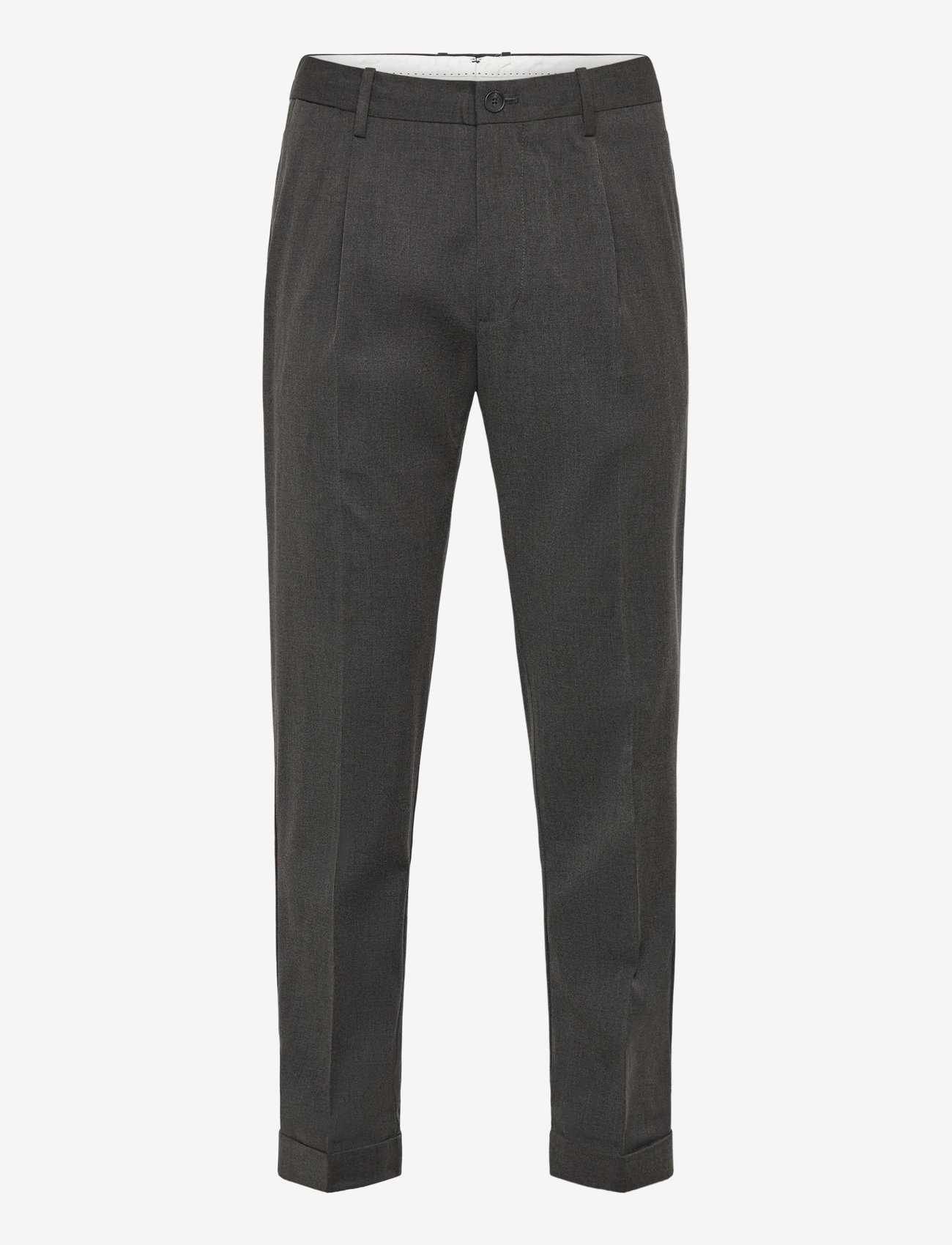 Mango - Regular-fit pleated trousers - kostymbyxor - medium grey - 0