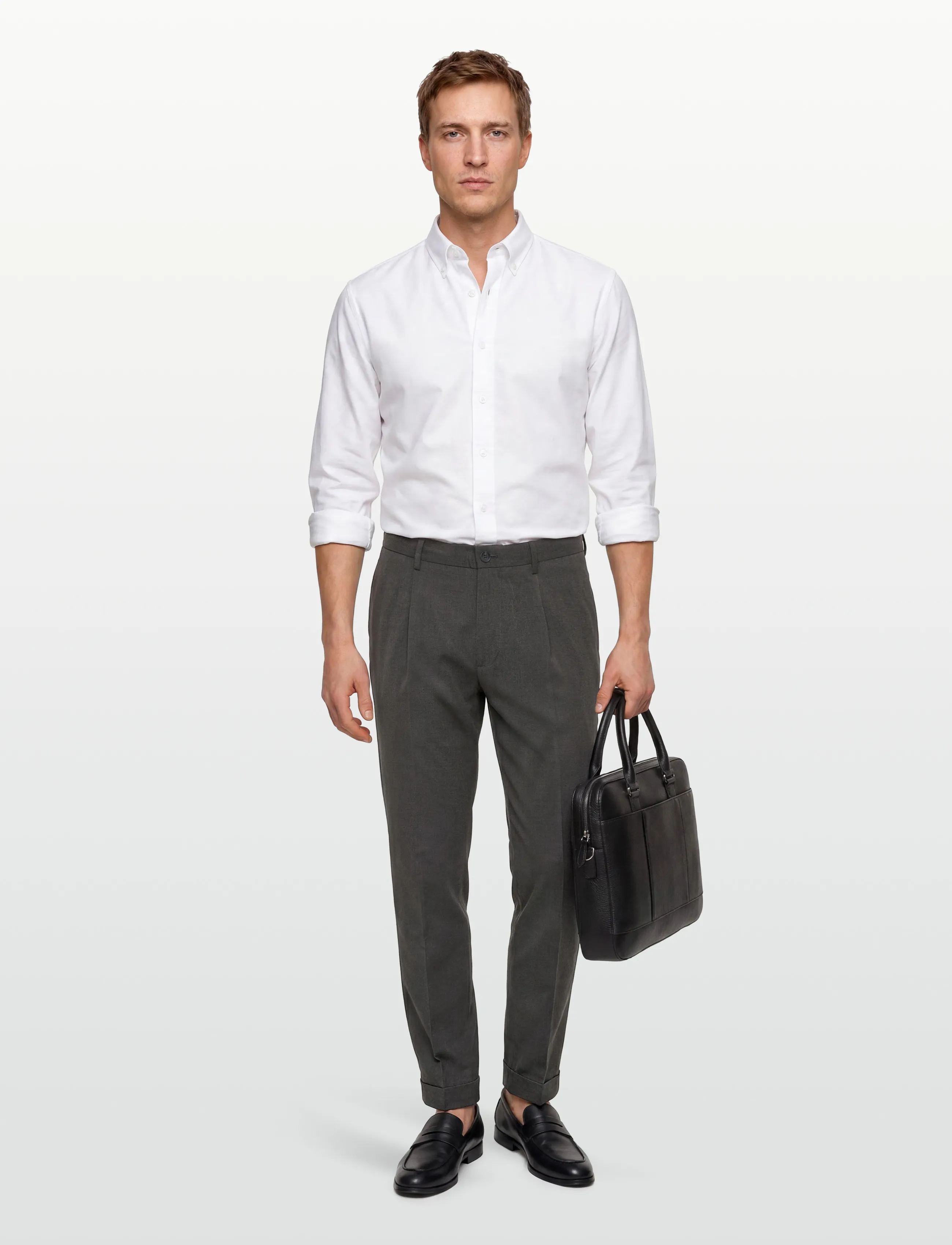 Mango Regular-Fit Pleated Trousers, Mænd, Plisserede Bukser, Grå, Str: 40
