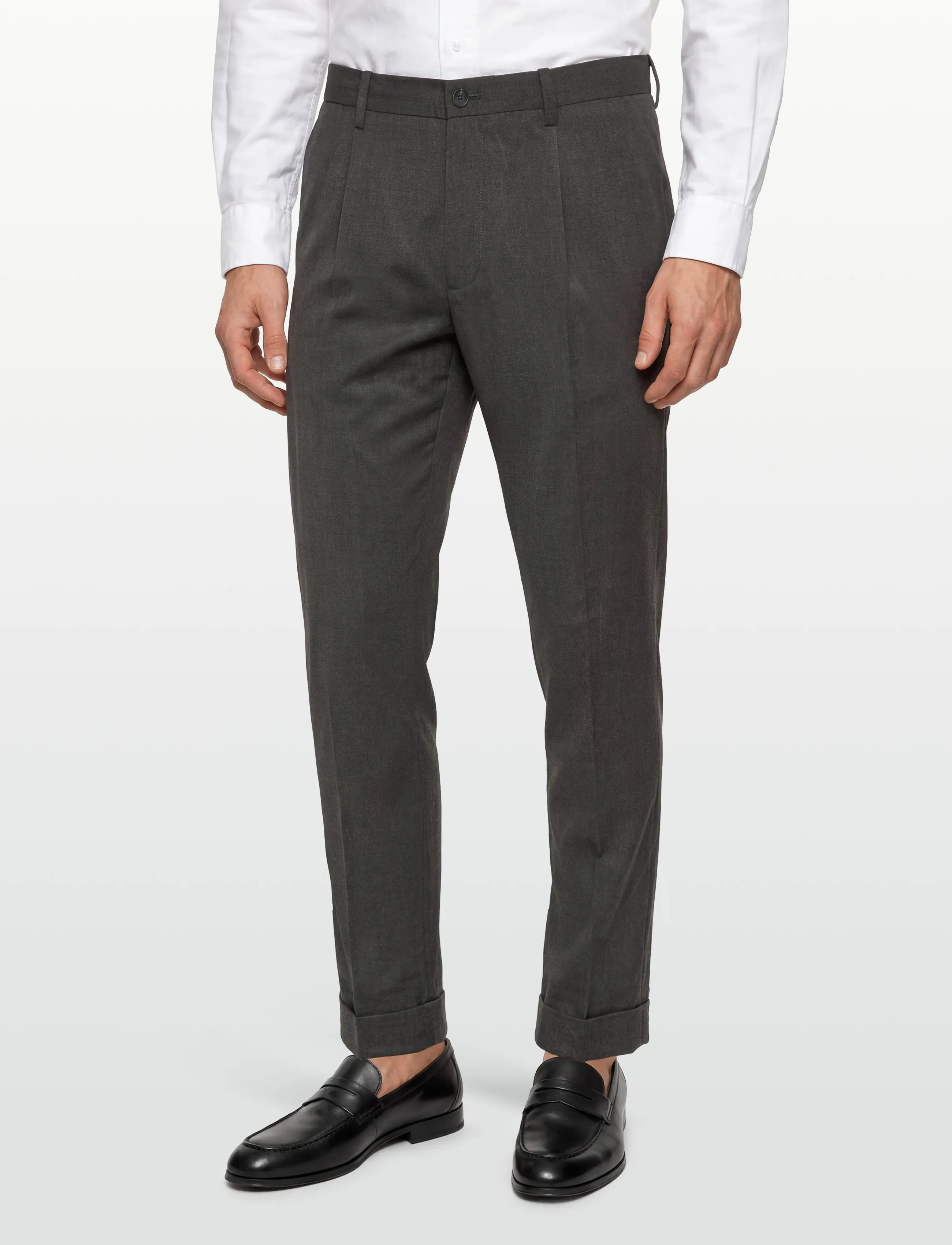 Mango - Regular-fit pleated trousers - suit trousers - medium grey - 3