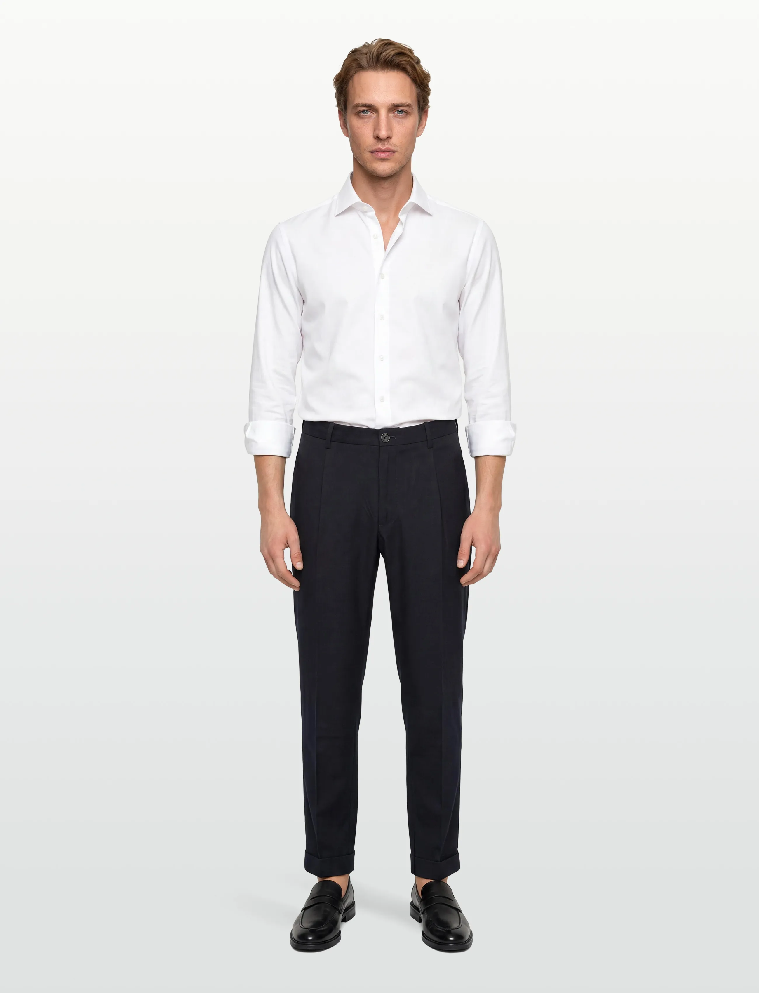 Mango Regular-Fit Pleated Trousers, Mænd, Plisserede Bukser, Sort, Str: 40