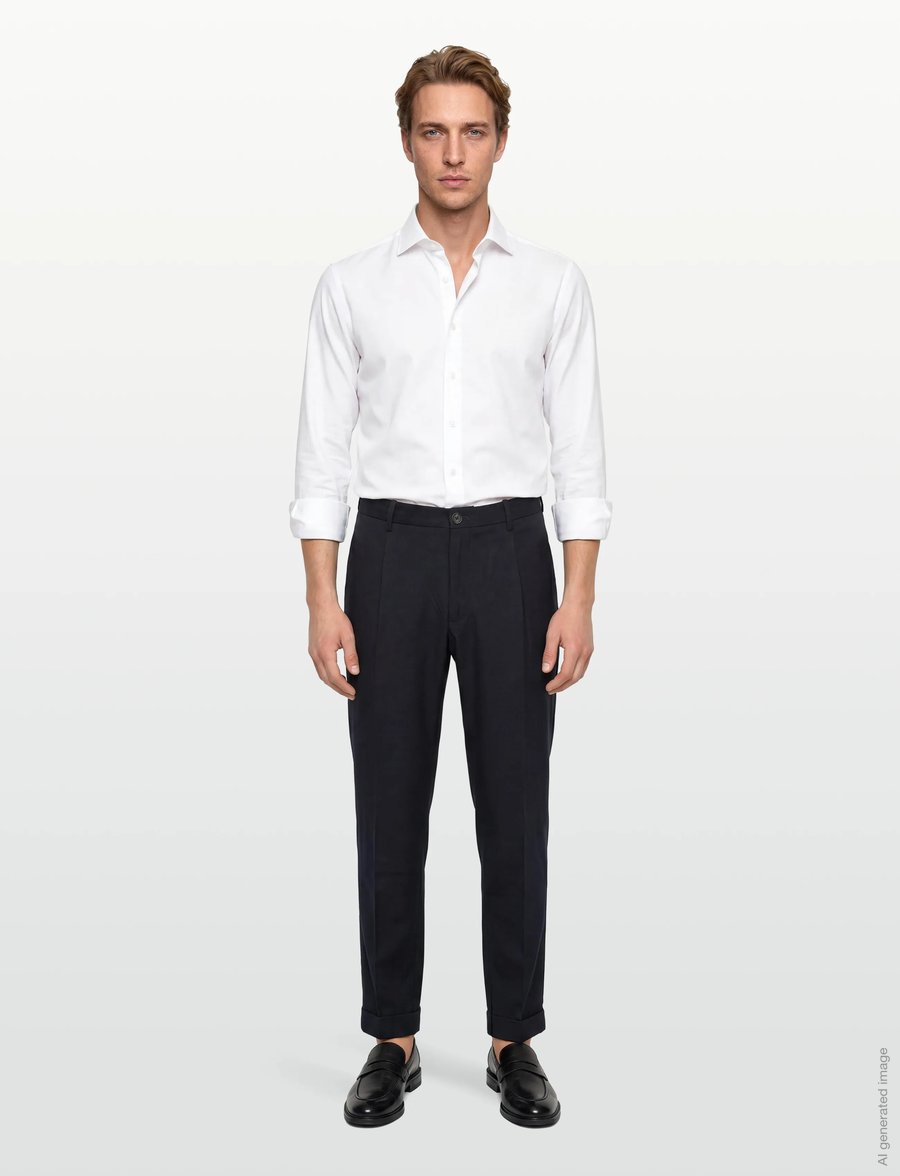 Mango - Regular-fit pleated trousers - habitbukser - navy - 0