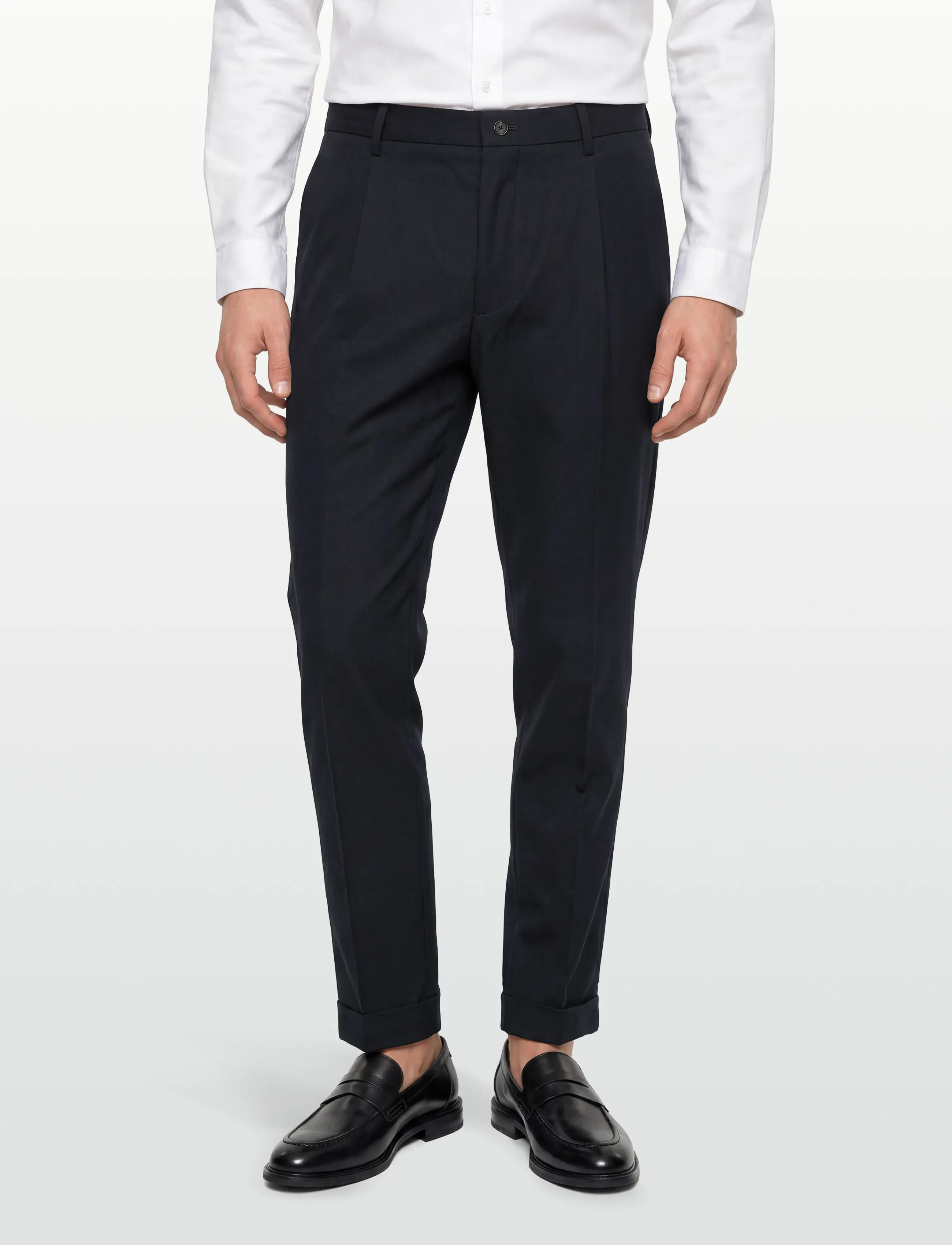 Mango - Regular-fit pleated trousers - kostymbyxor - navy - 3