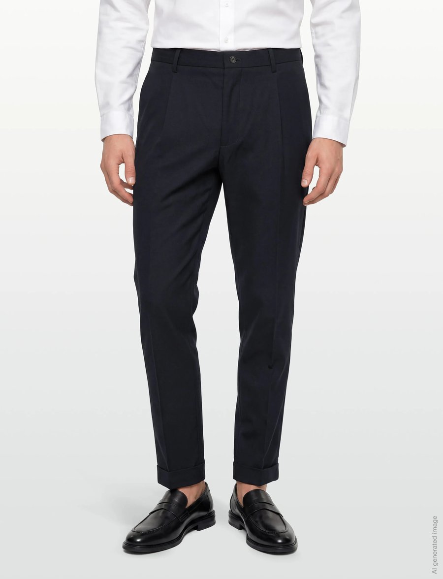 Mango - Regular-fit pleated trousers - habitbukser - navy - 3