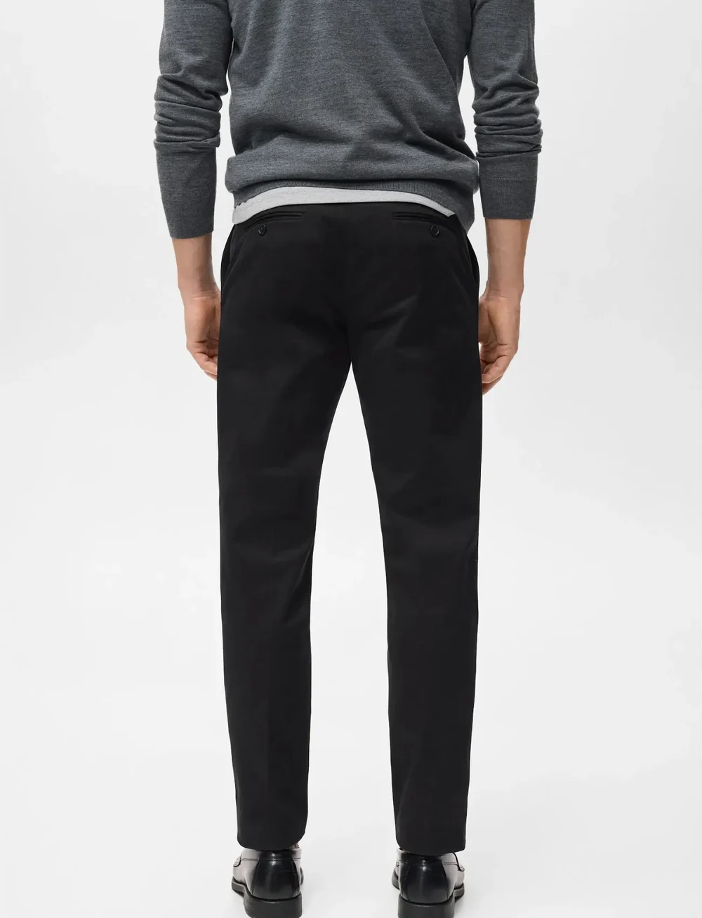 Mango - Regular-fit cotton trousers - casual bukser - navy - 3