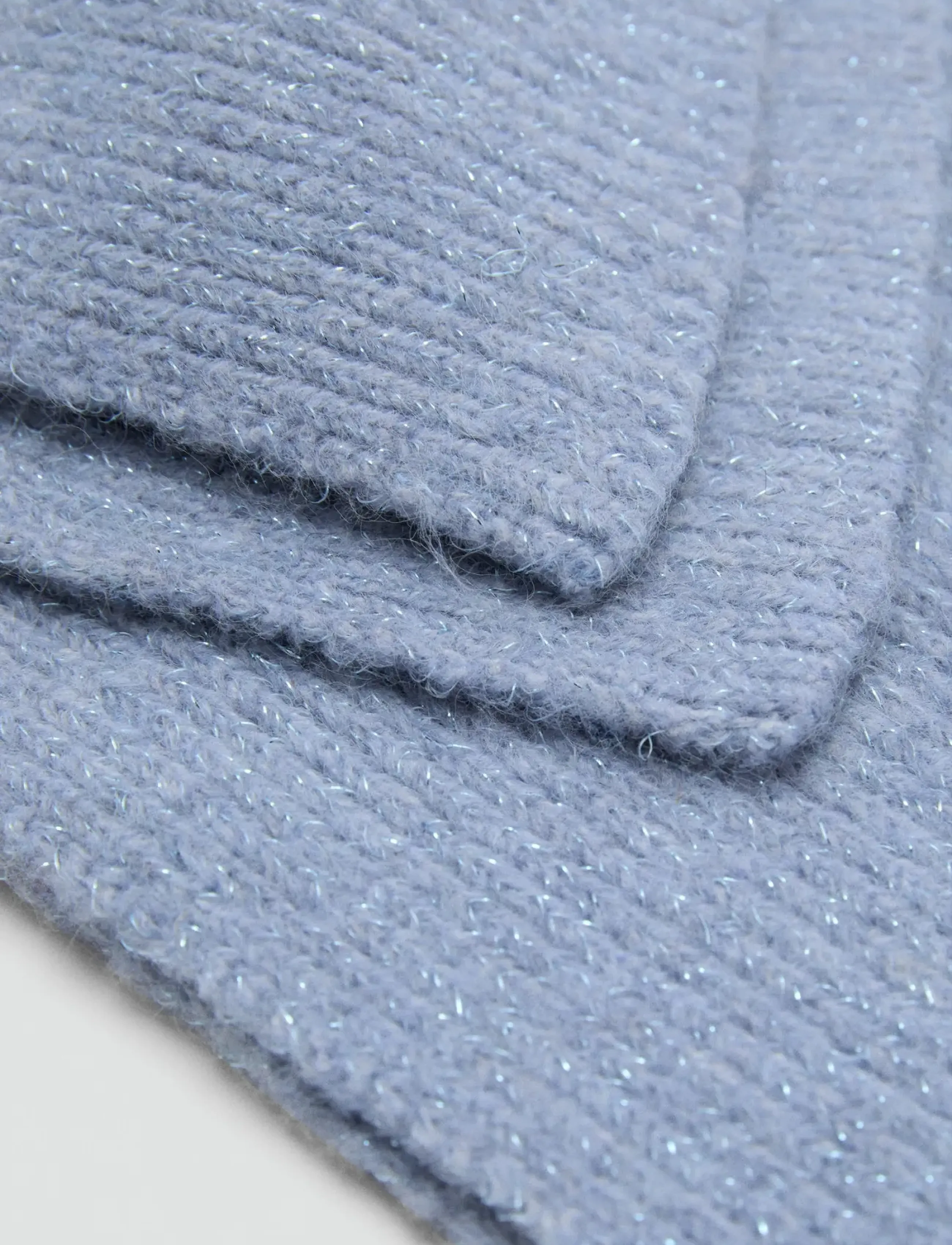 Mango Ribbed lurex scarf - Mango - LT-PASTEL BLUE / blue