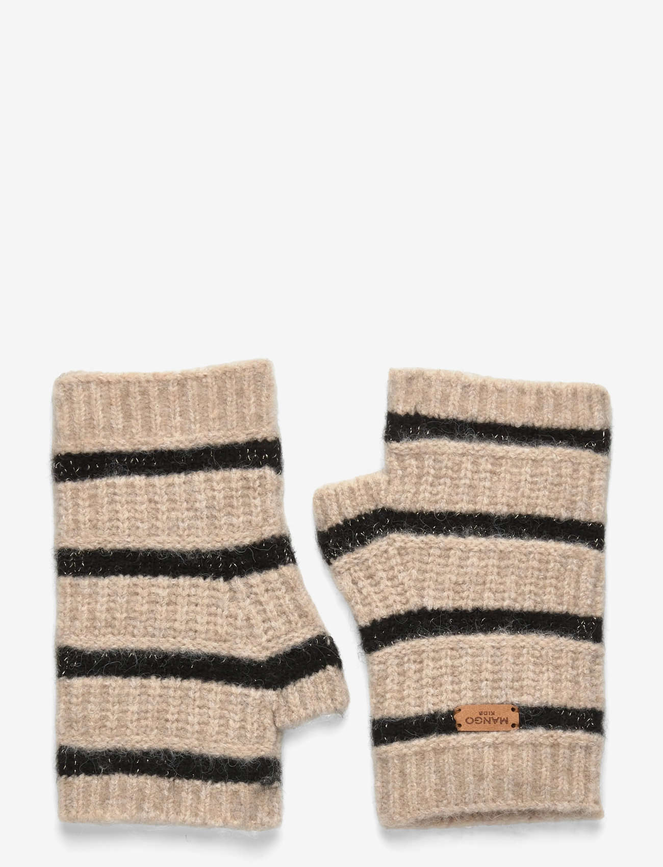 Mango - Striped knit gloves - lt pastel brown - 1
