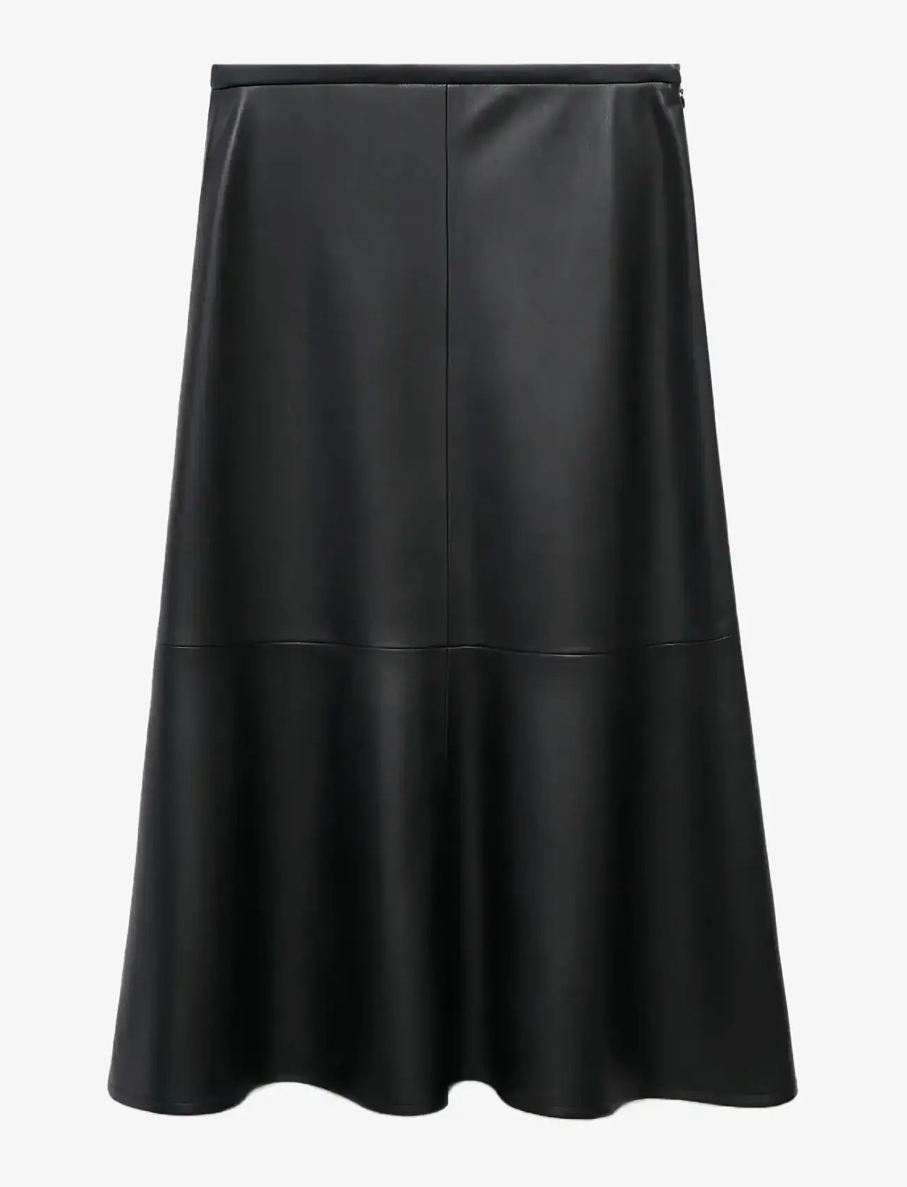 Mango - Faux-leather midi-skirt - midi-röcke - black - 0