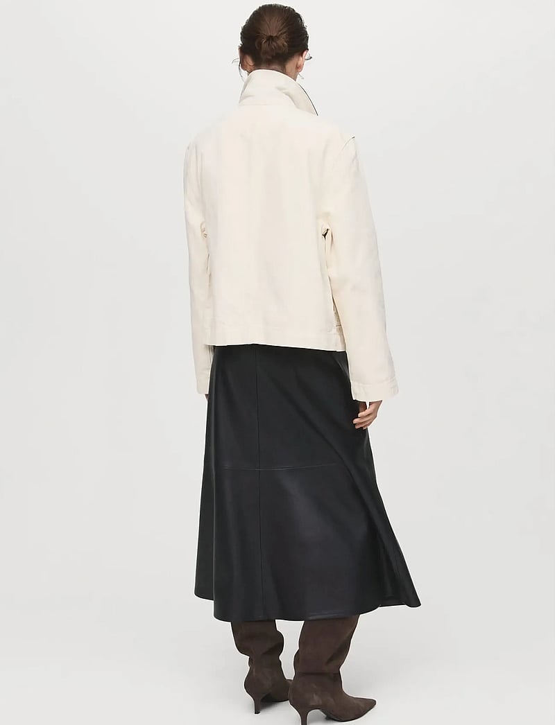 Mango - Faux-leather midi-skirt - midi nederdele - black - 2