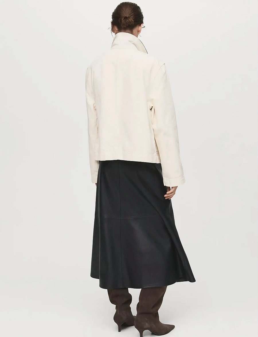 Mango - Faux-leather midi-skirt - midi nederdele - black - 2