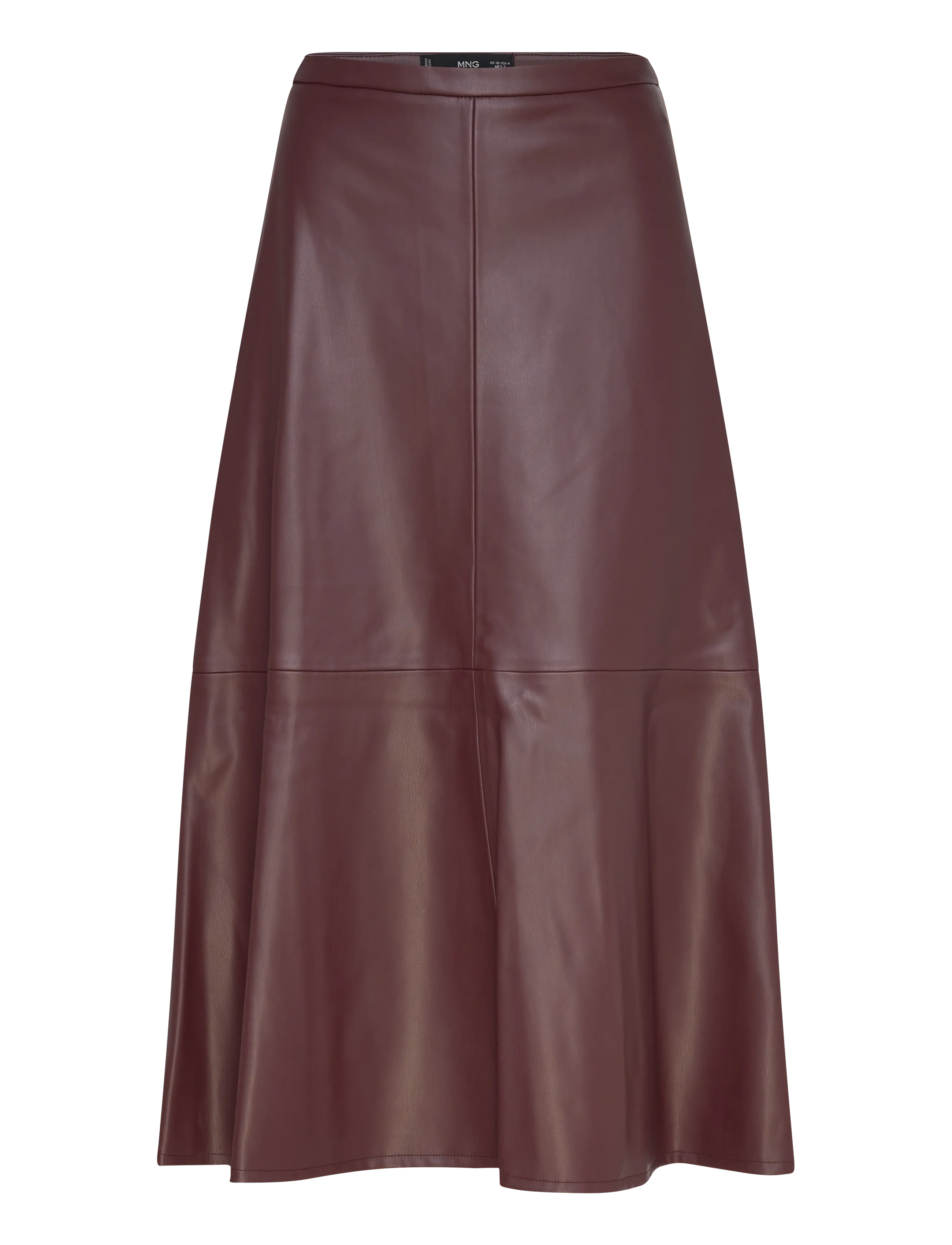 Mango Faux-leather midi-skirt - Seelikud - DARK RED / burgundy