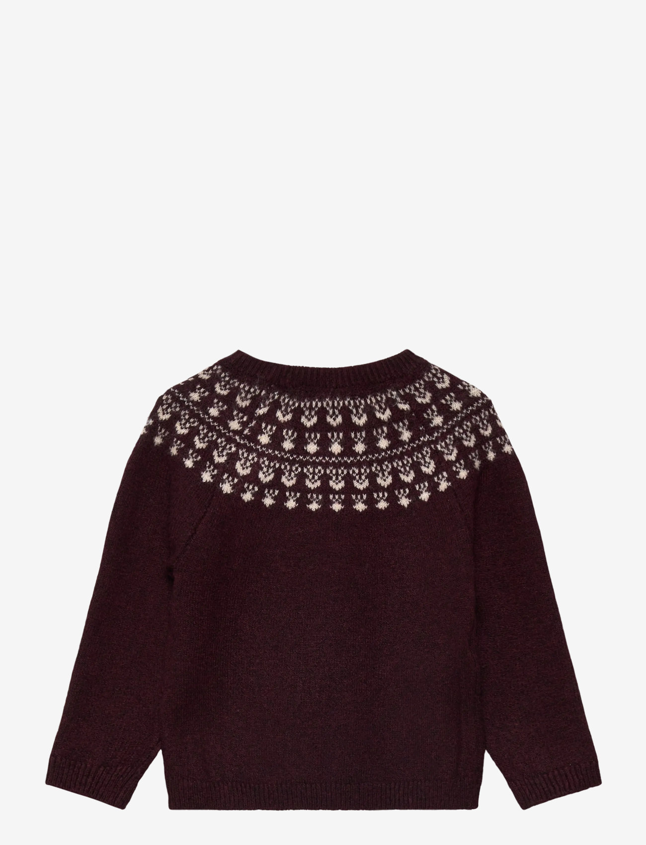 Mango - Jacquard sweater with buttons - pullover - dark red - 1