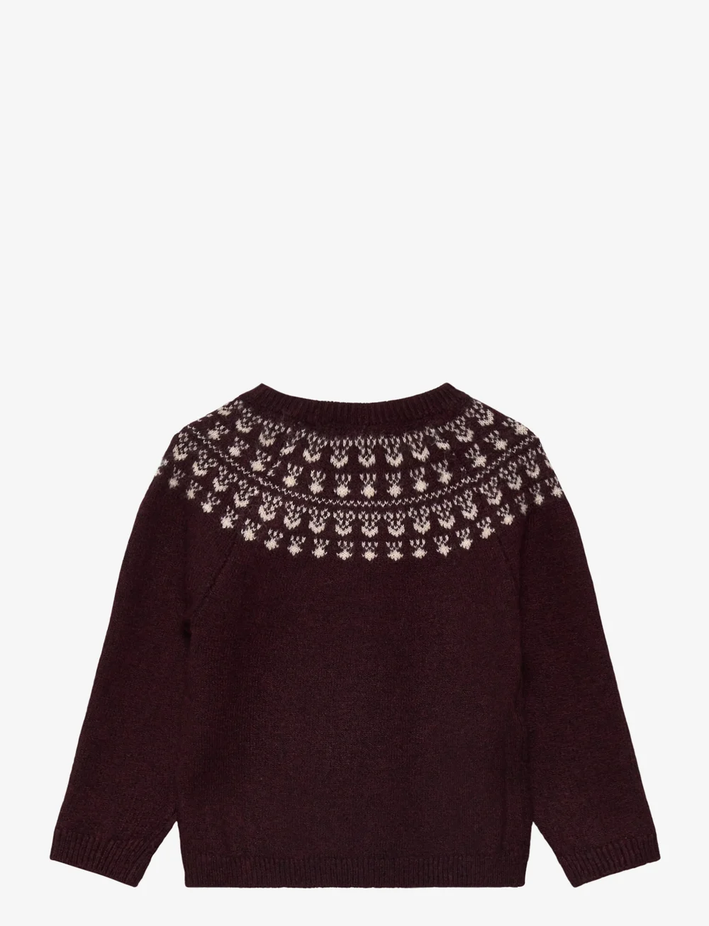 Mango - Jacquard sweater with buttons - stickade tröjor - dark red - 1