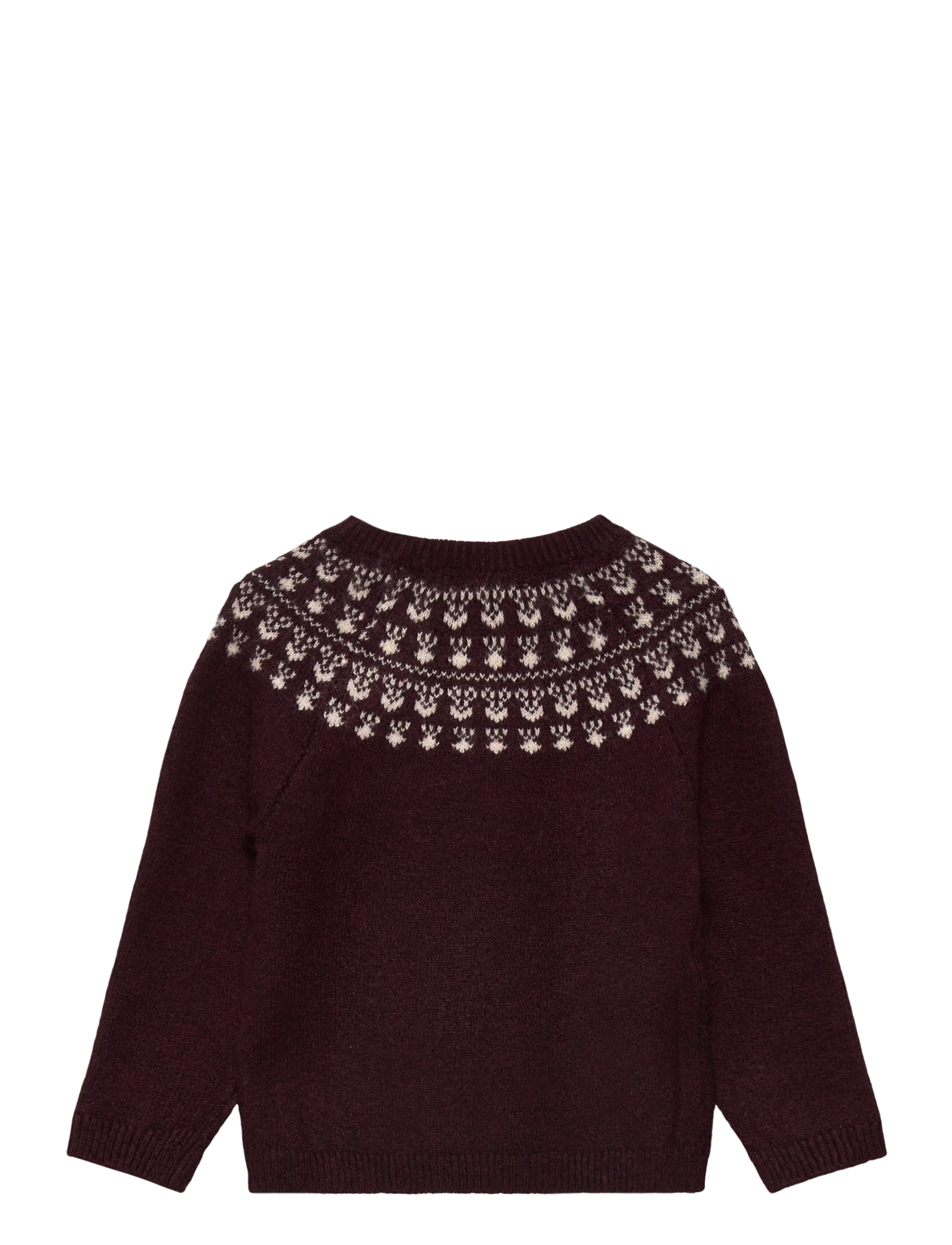 Mango - Jacquard sweater with buttons - stickade tröjor - dark red - 1