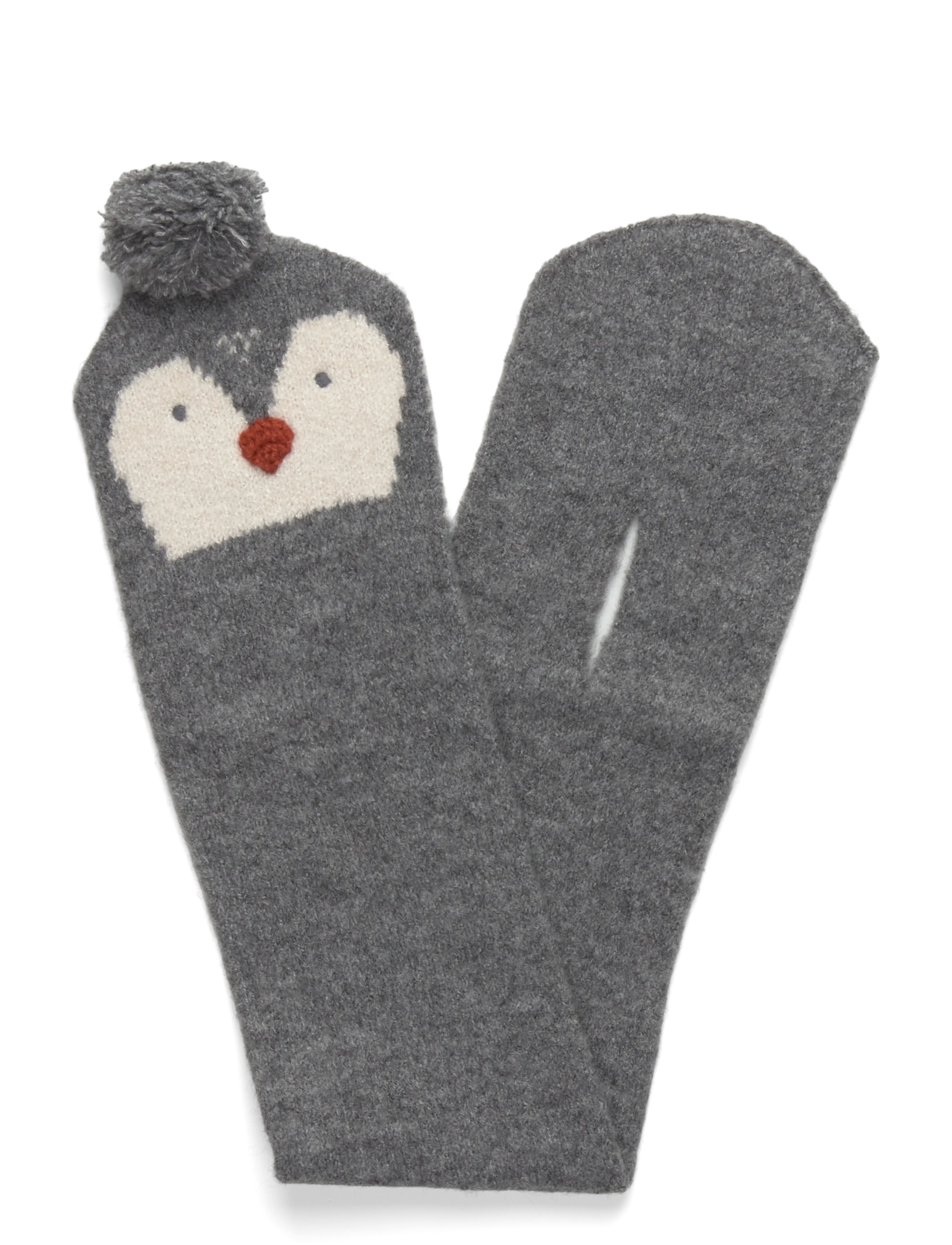 Penguin scarf with stitching detail - GREY