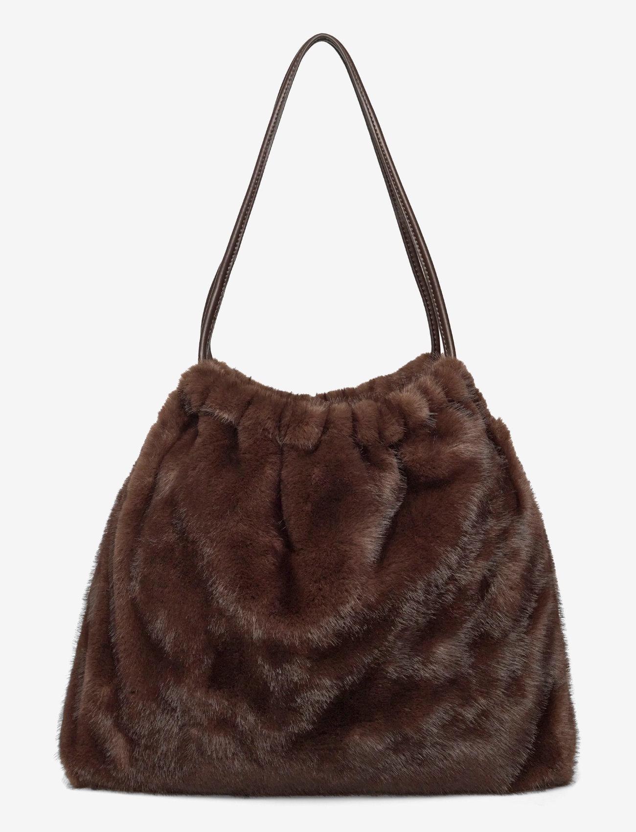Mango - Faux-fur shoulder bag - dark brown - 1
