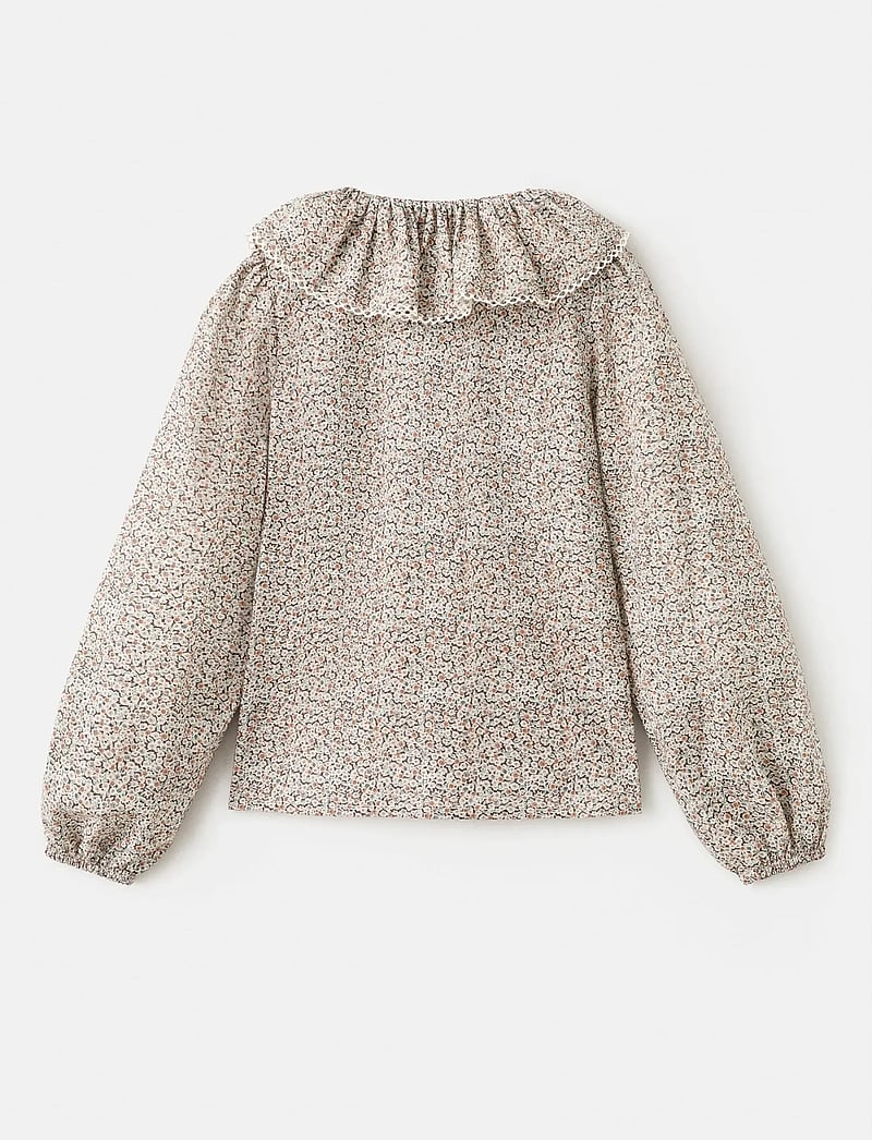 Mango - Floral cotton blouse - blusar & tunikor - green - 2