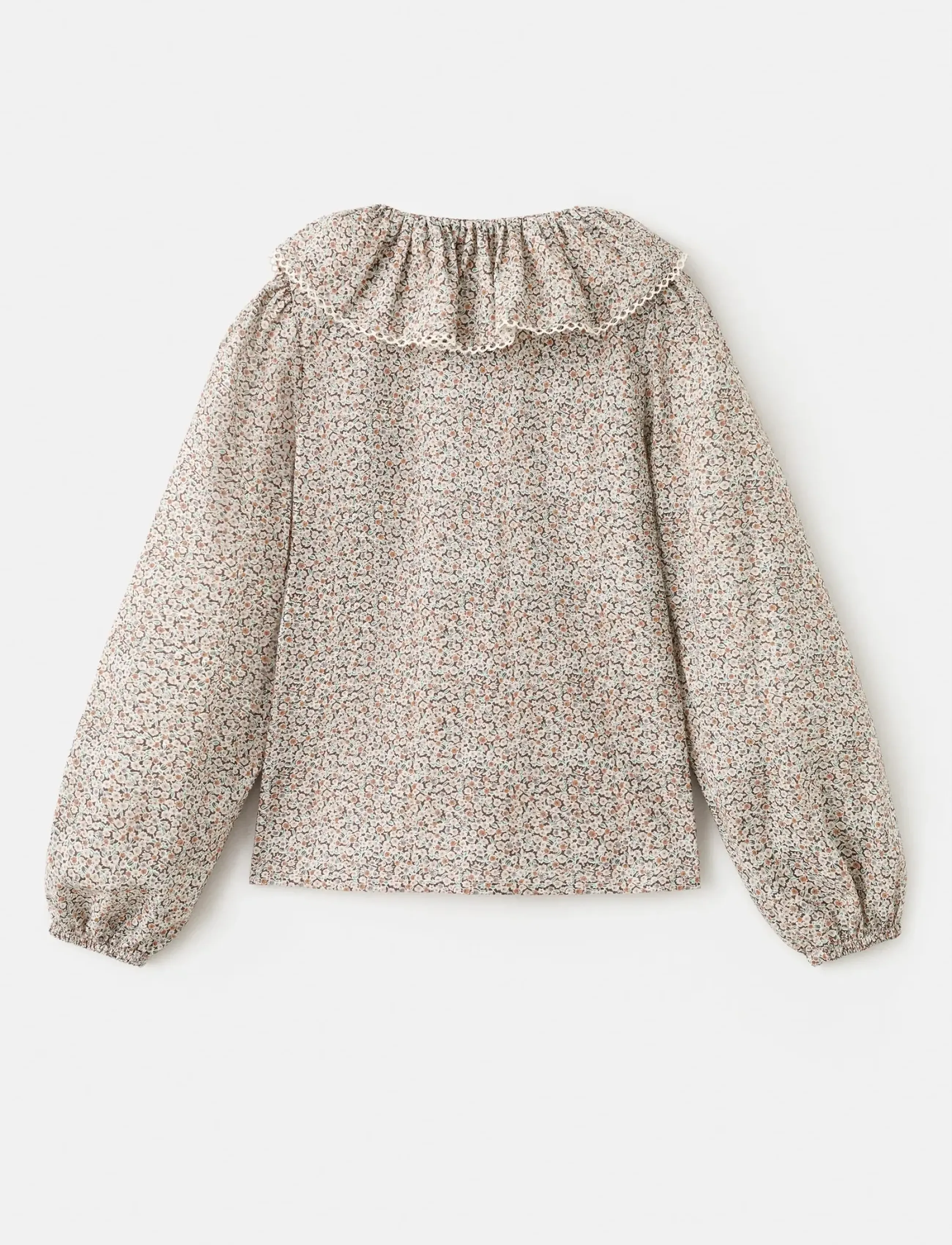 Mango - Floral cotton blouse - blusar & tunikor - green - 2