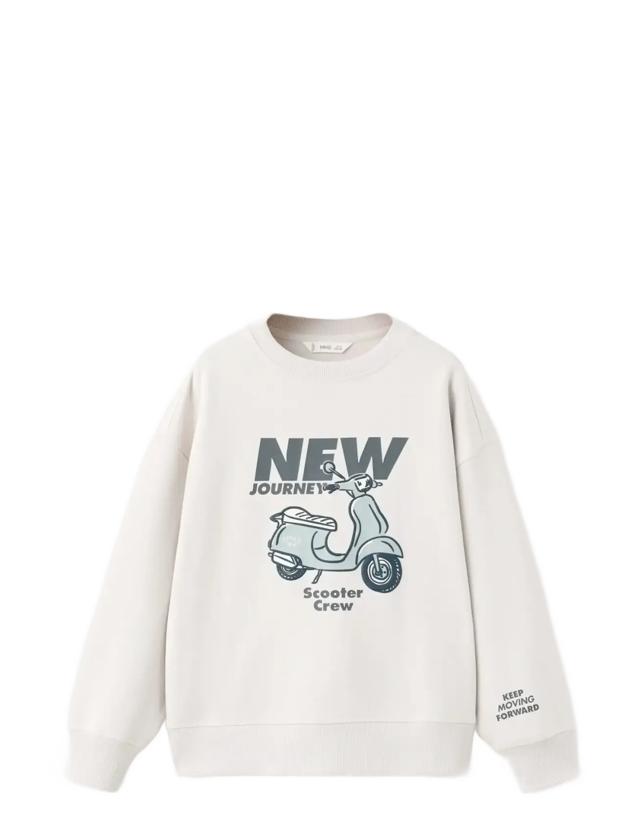 Printed cotton sweatshirt - NATURAL WHITE