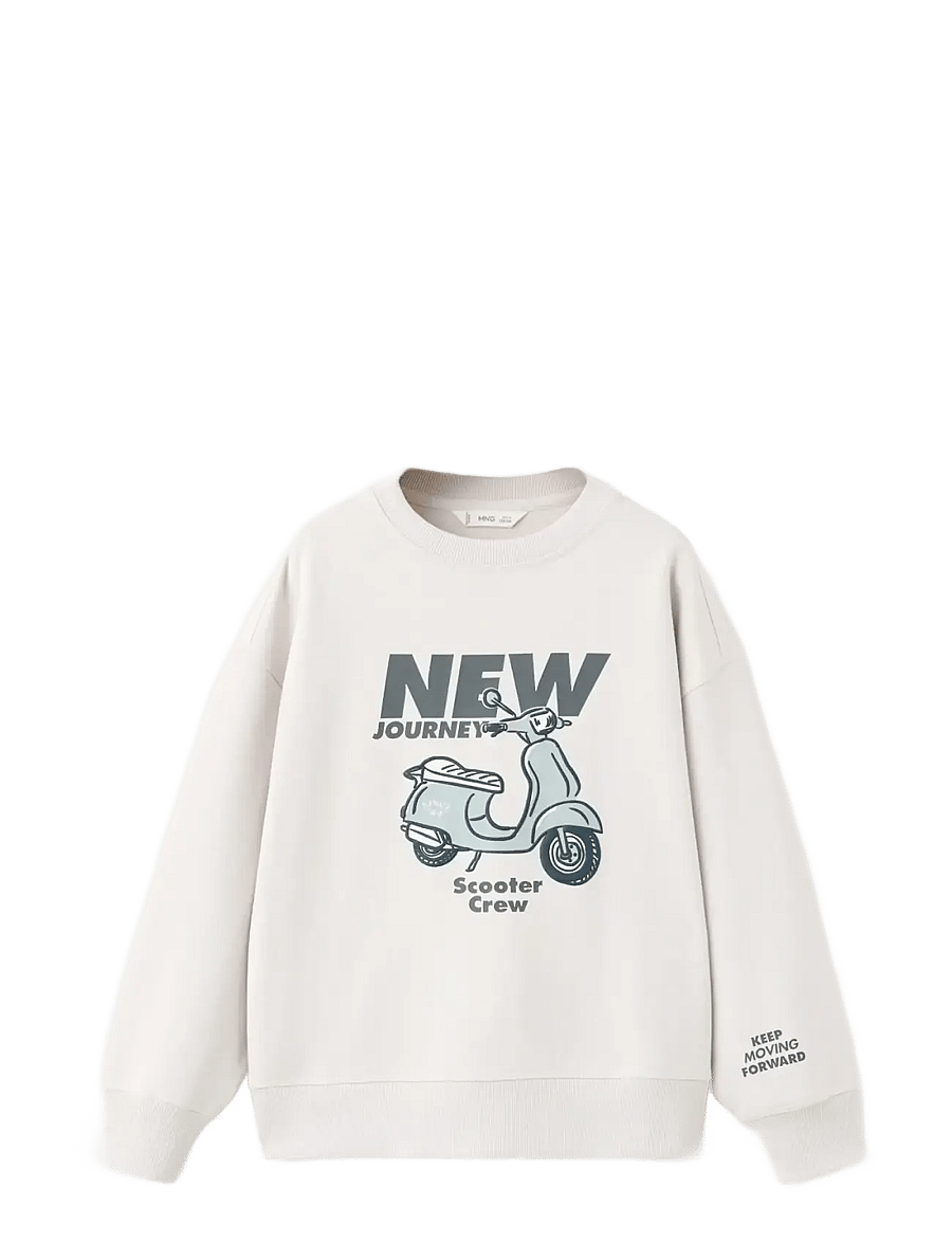 Mango - Printed cotton sweatshirt - sweatshirts - natural white - 1
