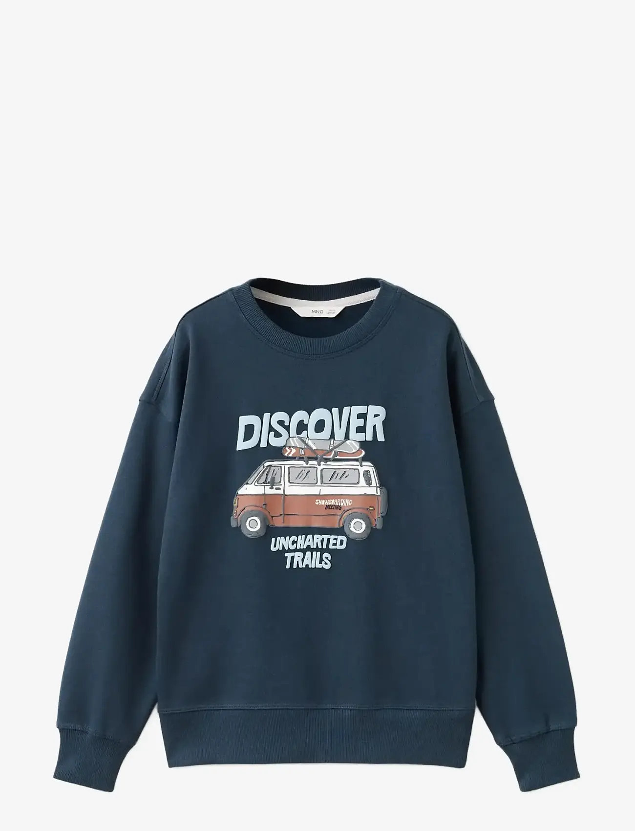 Mango - Printed cotton sweatshirt - sweatshirts - navy - 1