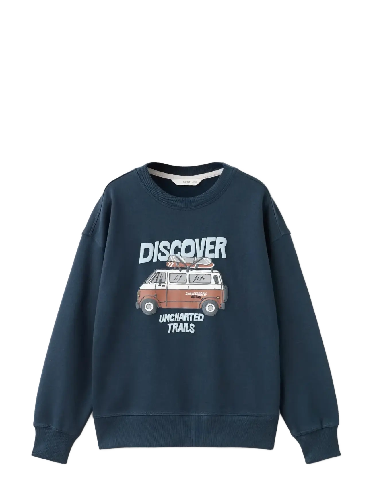 Mango Printed cotton sweatshirt - Overdele - NAVY / navy
