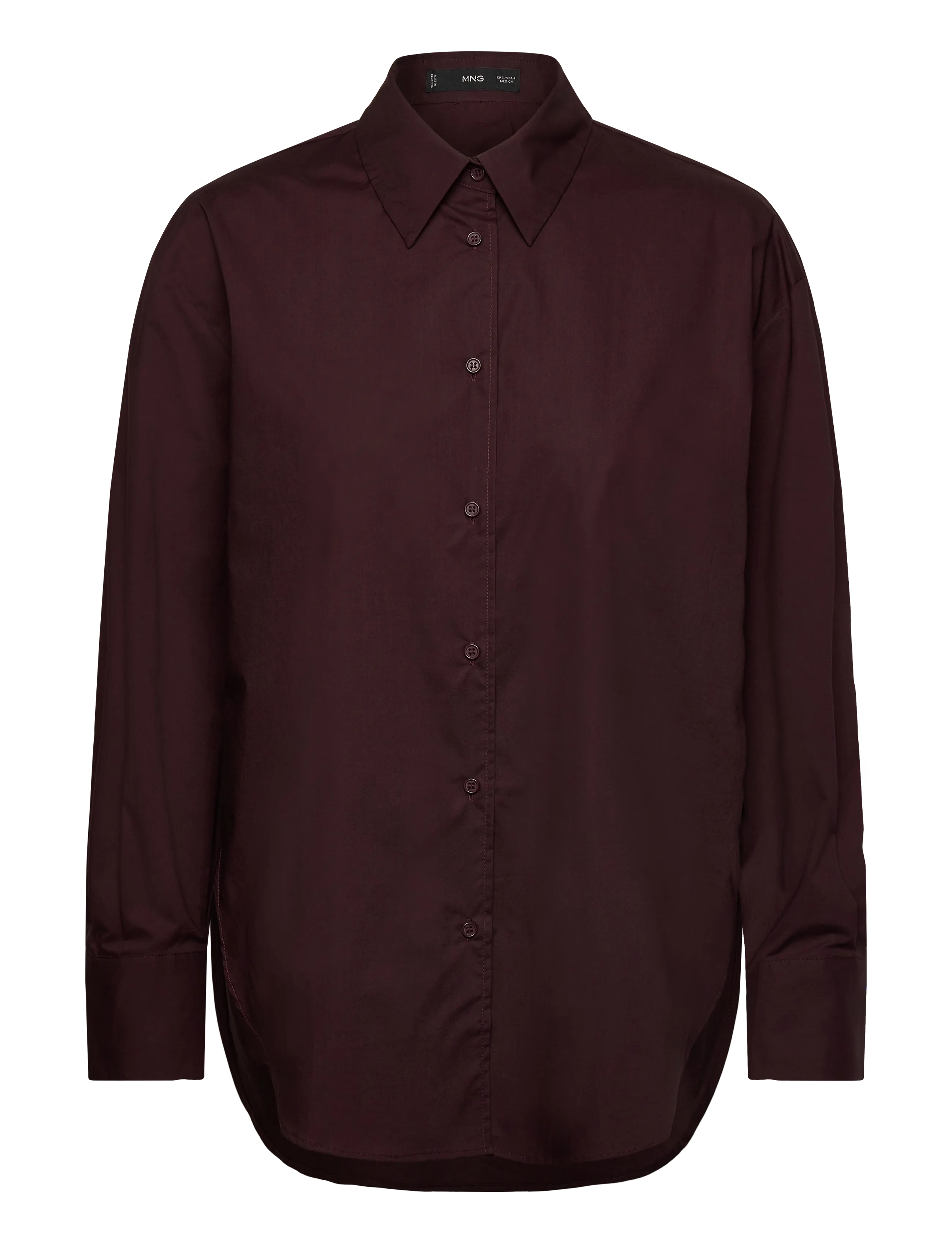 Oversize poplin shirt - BROWN