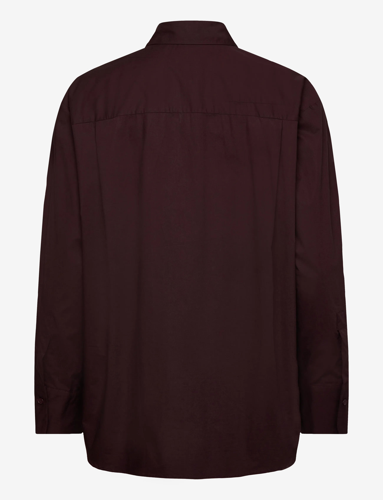 Mango - Oversize poplin shirt - langærmede skjorter - brown - 1
