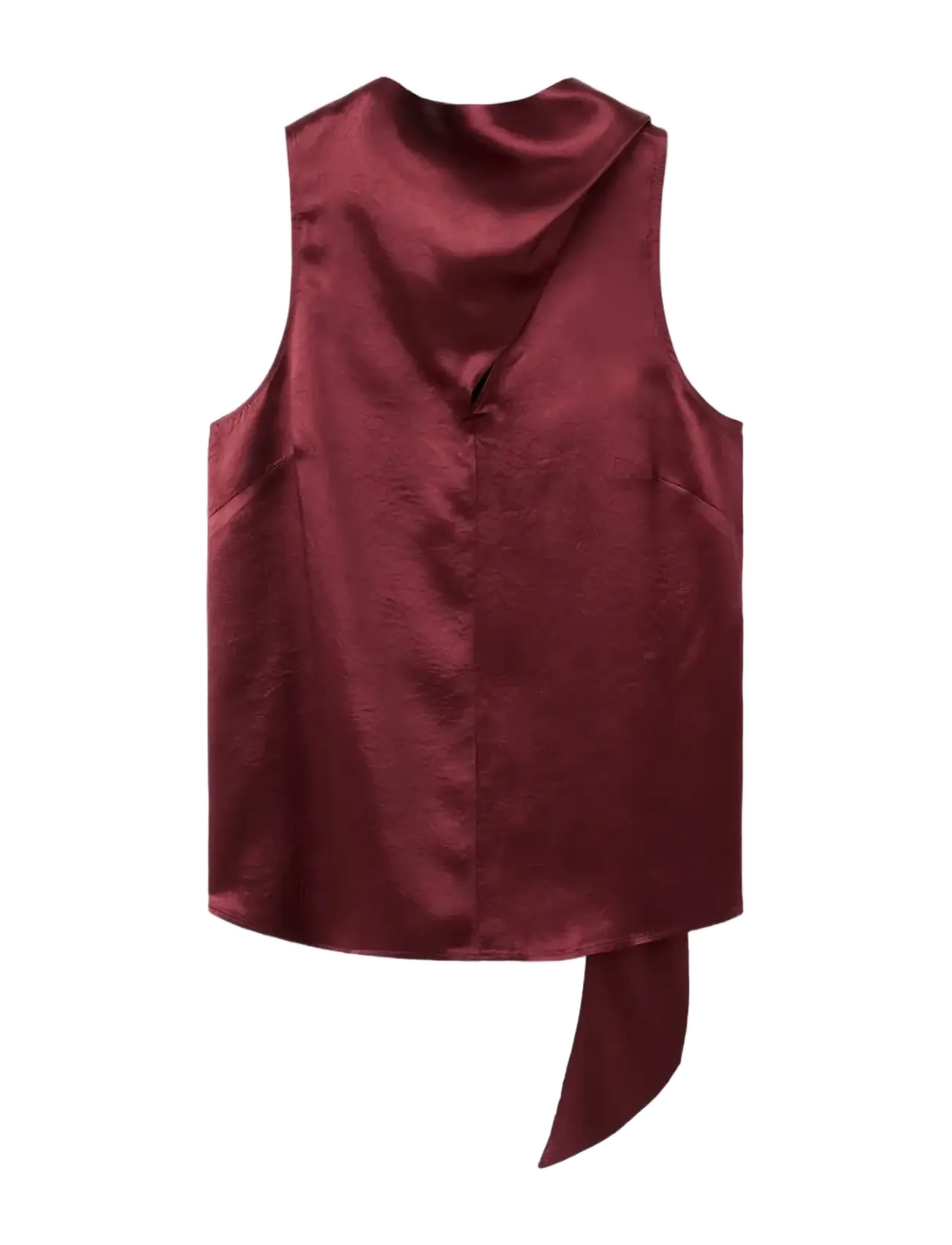 Mango Satin blouse with foulard - Bluser - RUST - COPPER / burgundy