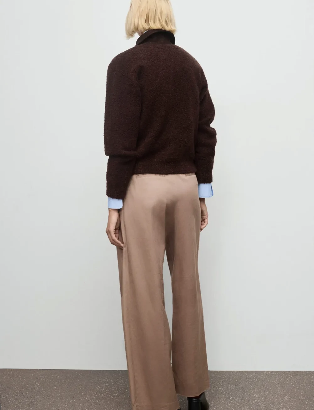 Mango - Bouclé jacket with corduroy collar - bomberjackor - brown - 2