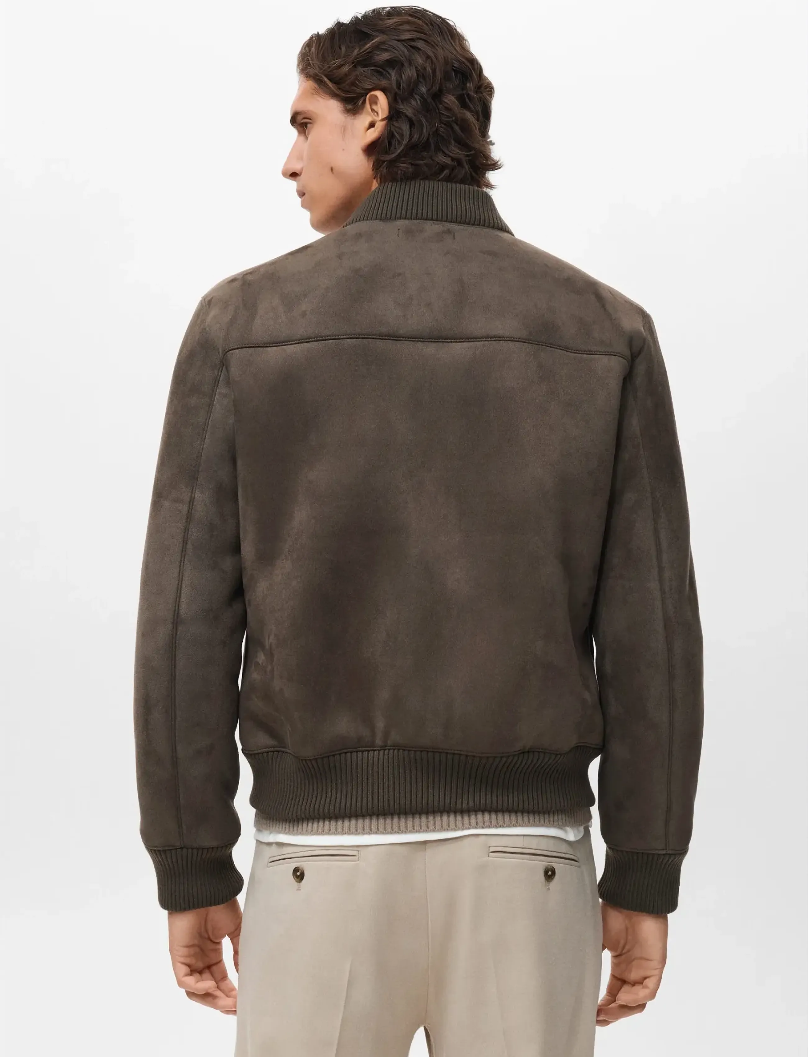 Mango - Suede-effect bomber jacket - brown - 2