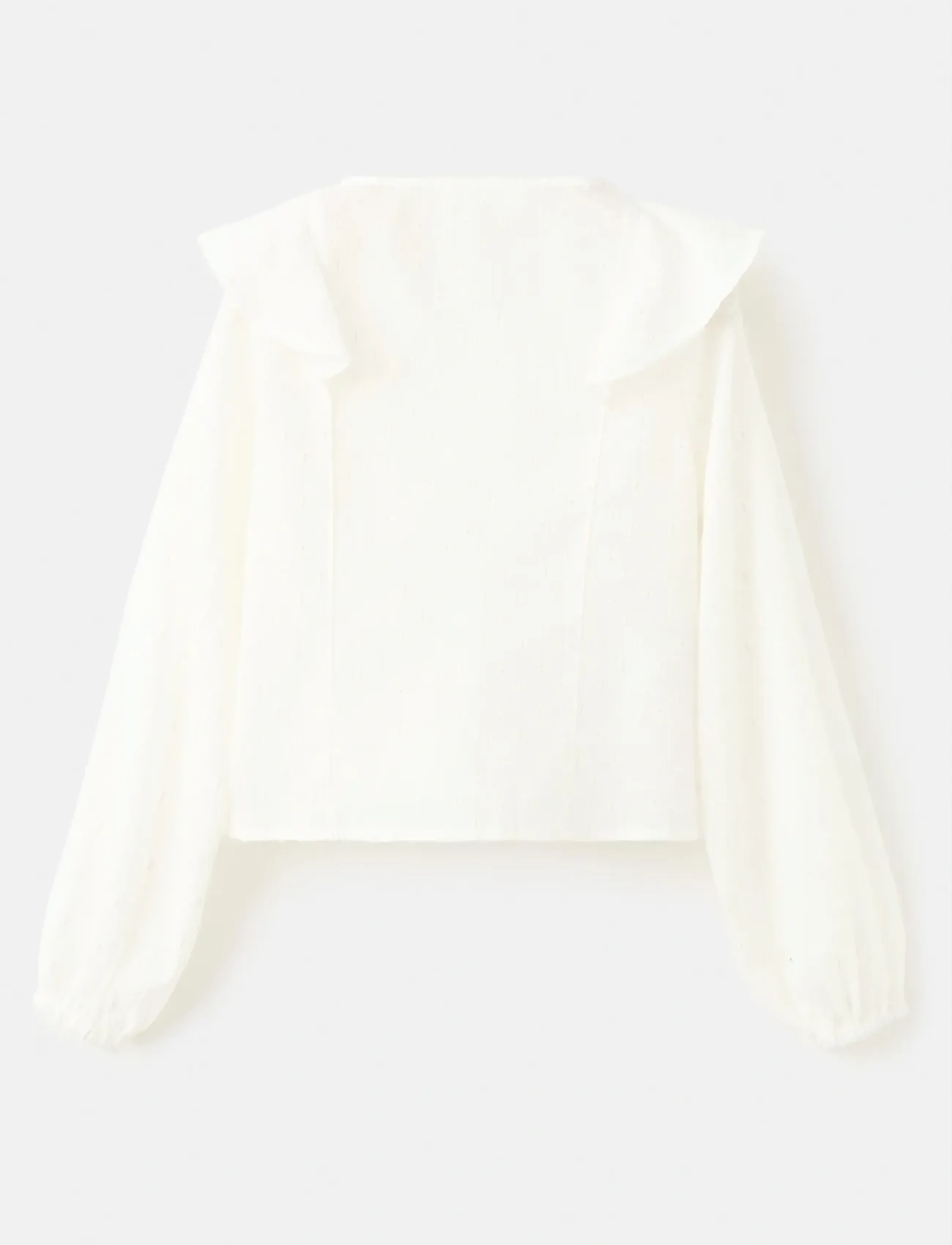 Mango Ruffled Lurex Blouse, 128, White, Bluser > Langærmede, Dame
