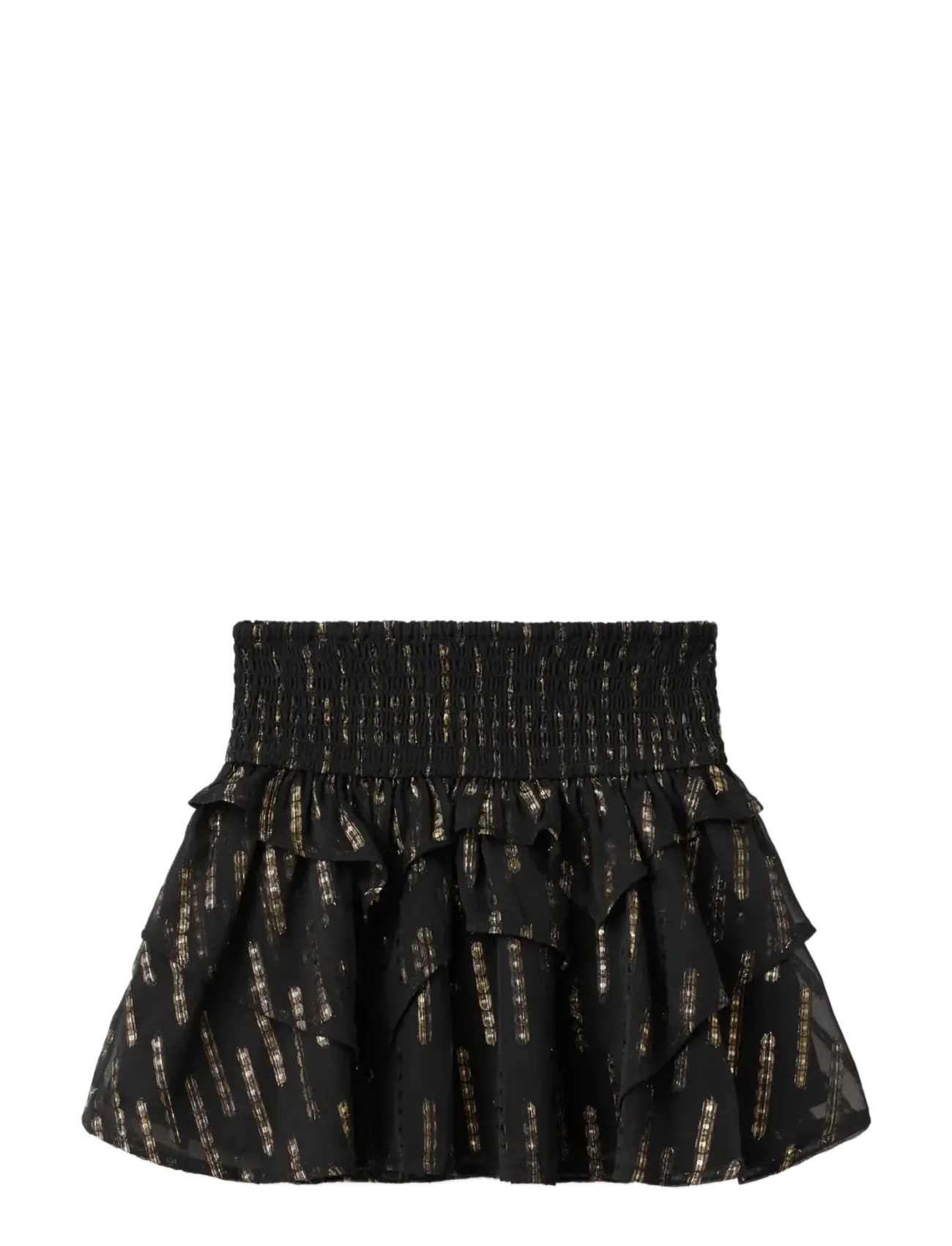 Mango Ruffled lurex skirt - Neuheiten - BLACK / black