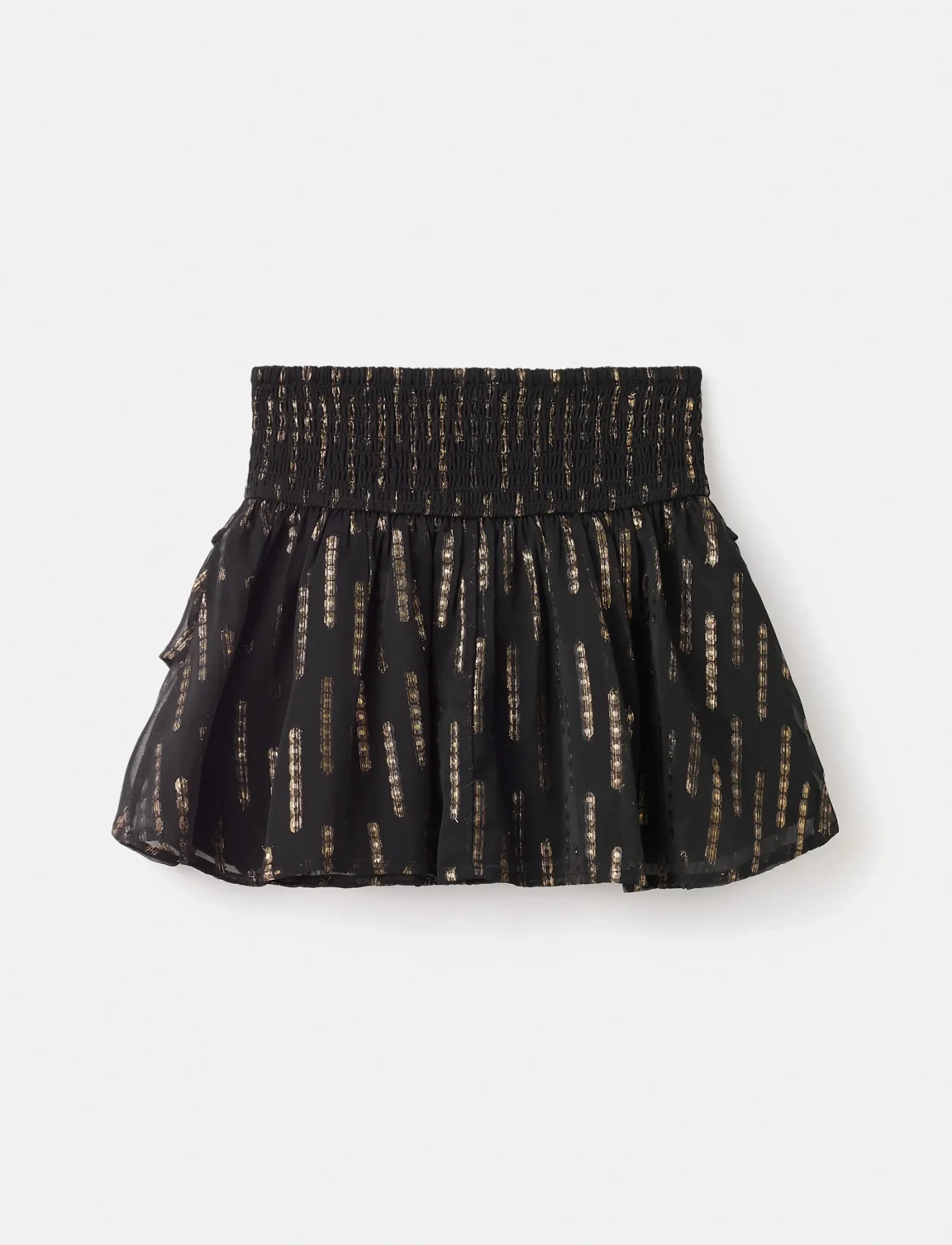 Mango - Ruffled lurex skirt - korte nederdele - black - 2