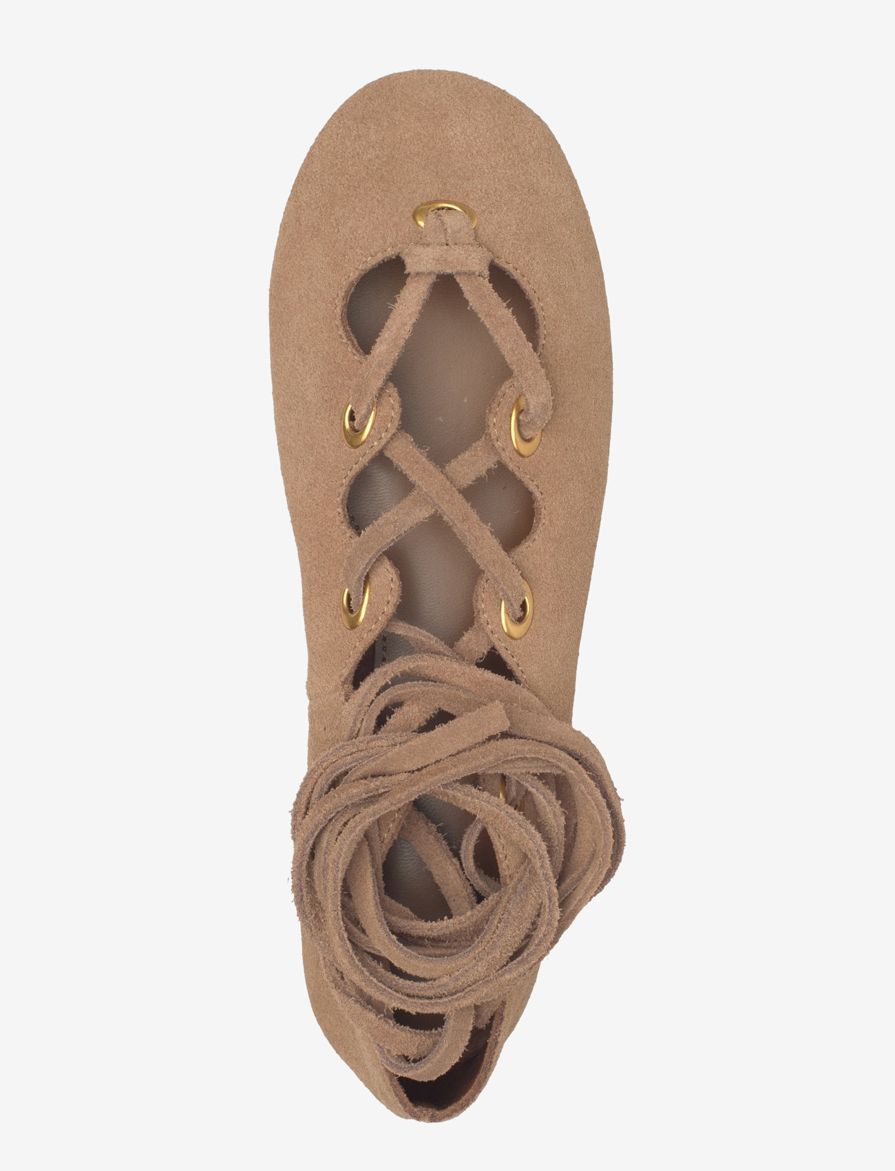 Mango - Suede ballet flats with crossed straps - særlige begivenheder - lt pastel brown - 3