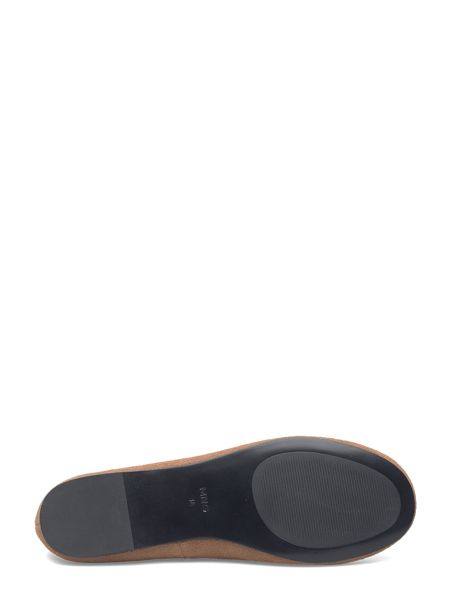 Mango - Suede ballet flats with crossed straps - speciella tillfällen - lt pastel brown - 4