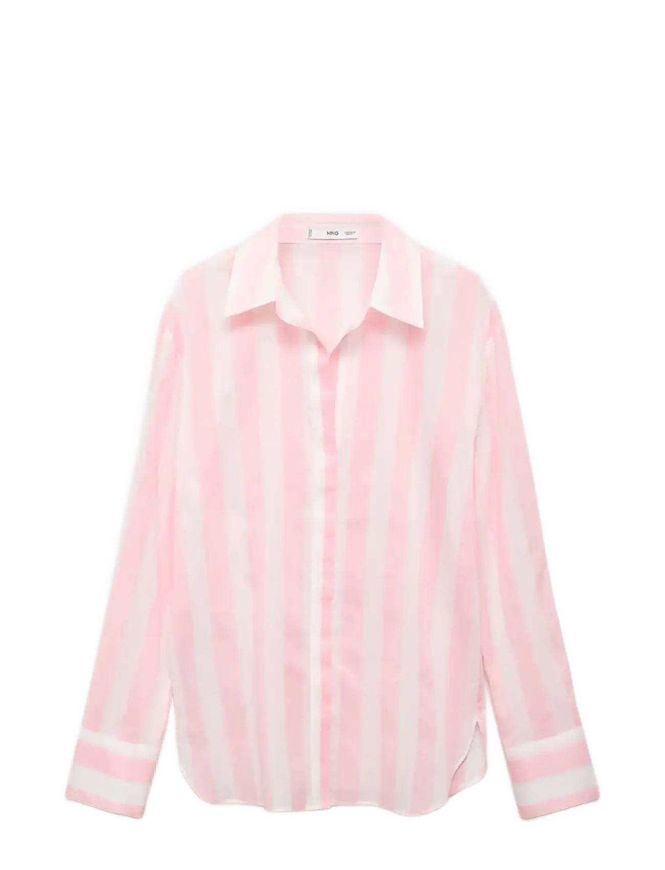 Striped cotton shirt - LT-PASTEL PINK
