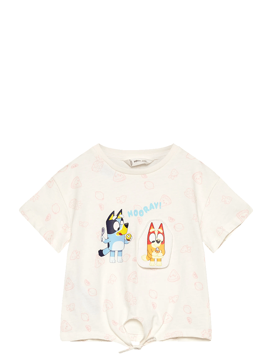 Mango - Bluey printed t-shirt - kortärmade t-shirts - natural white - 0