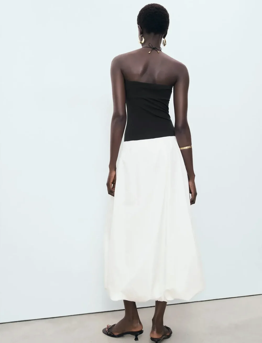 Mango - Combined knitted balloon dress - sommerkjoler - black - 3