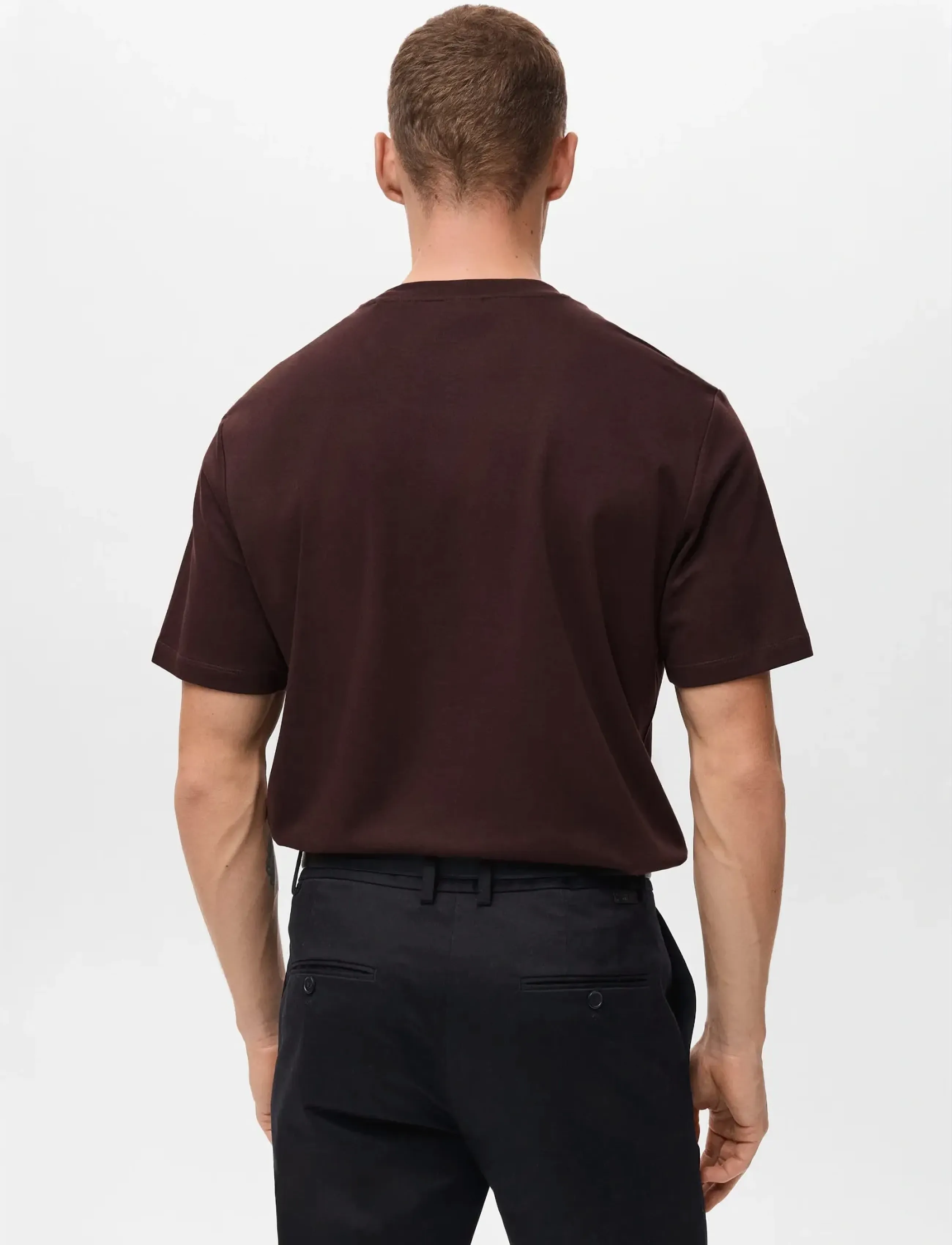 Mango - Medium weight regular fit T-shirt - lägsta priserna - dark red - 3