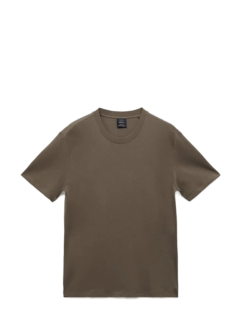 Mango - Medium weight regular fit T-shirt - kortærmede t-shirts - medium brown - 1