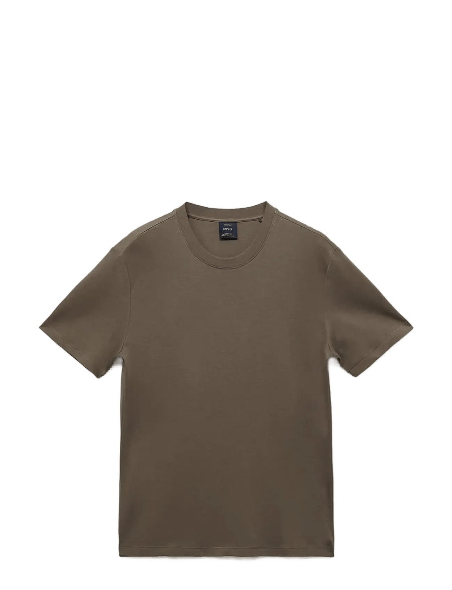 Mango - Medium weight regular fit T-shirt - kortærmede t-shirts - medium brown - 1
