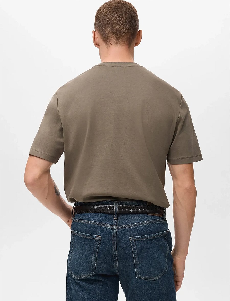 Mango - Medium weight regular fit T-shirt - kortærmede t-shirts - medium brown - 3