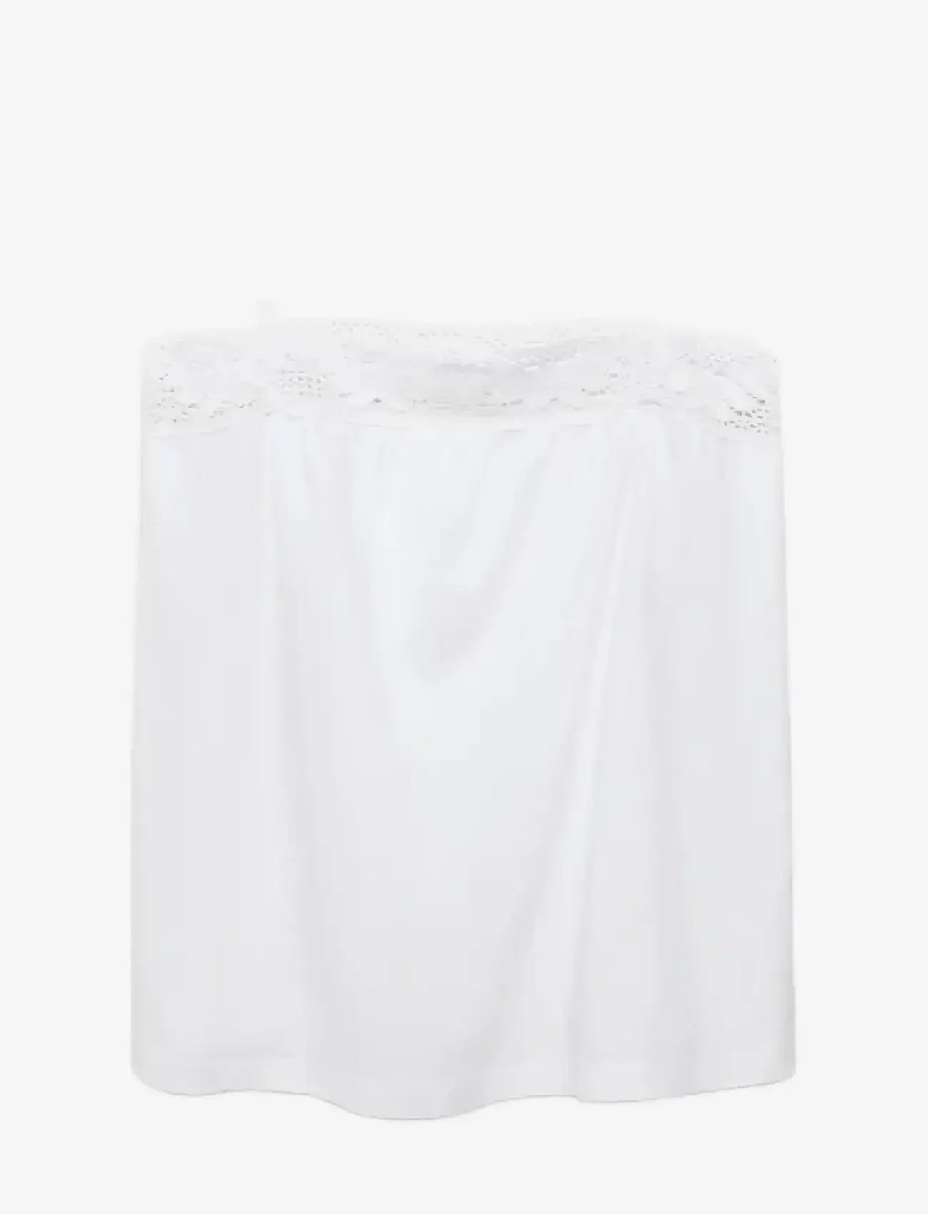 Mango - Cotton top with lace straps - oberteile - white - 1