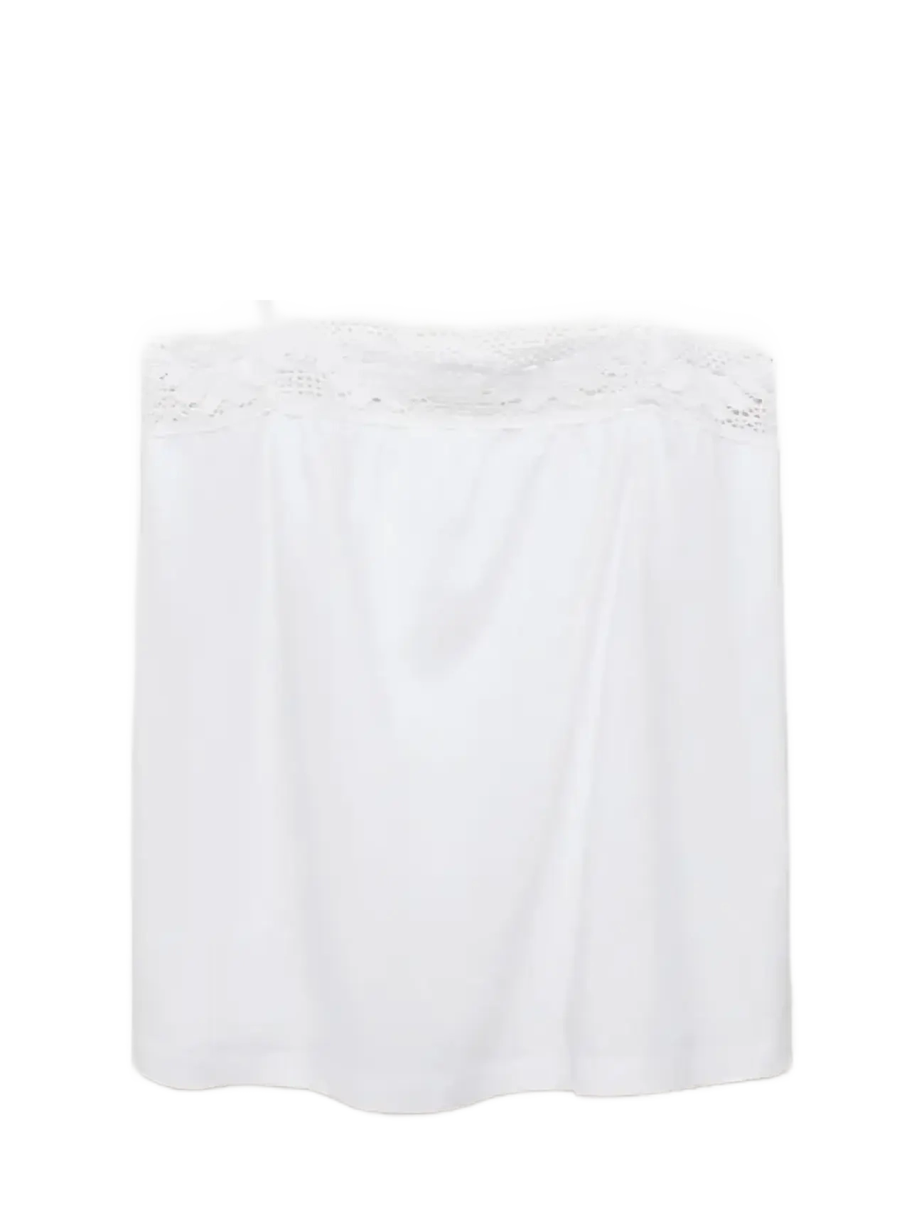 Mango Cotton top with lace straps - Toppar - WHITE / white