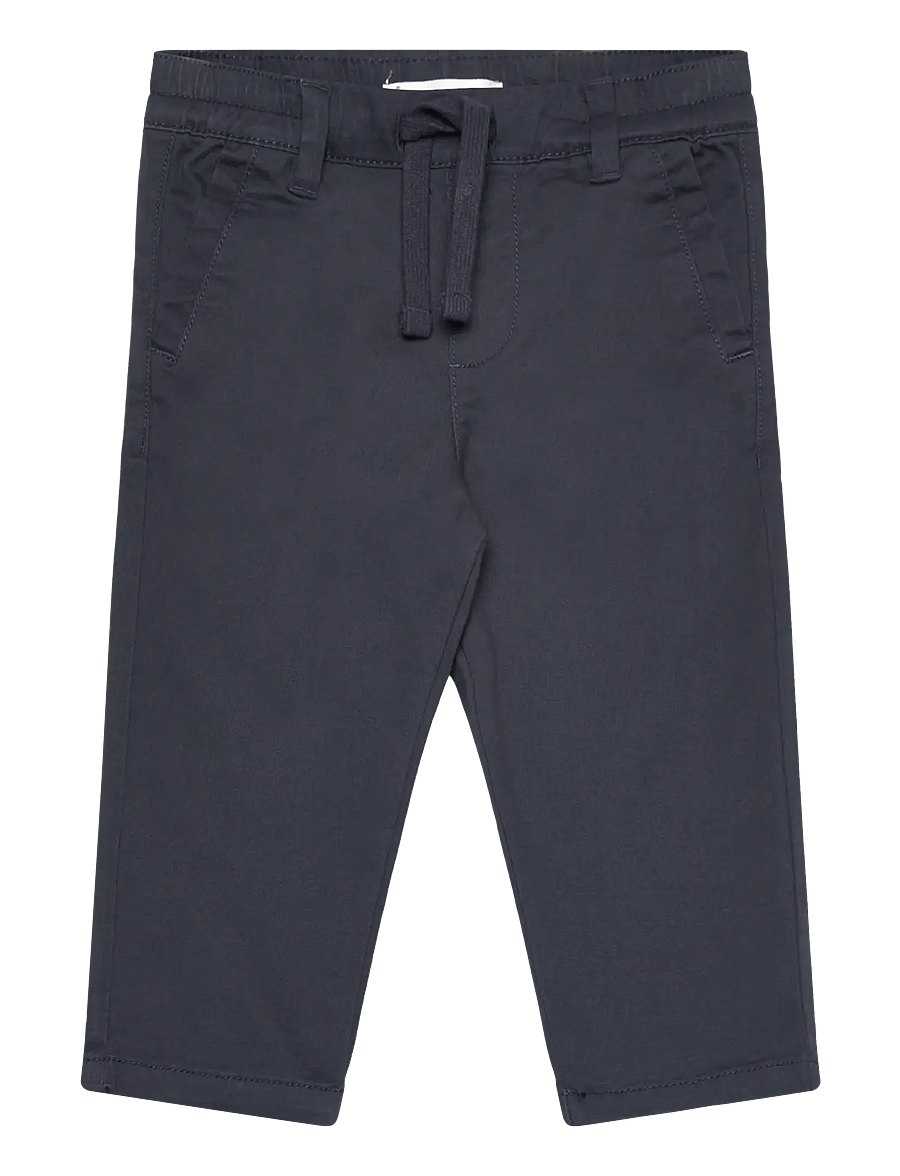 Mango - Drawstring cotton trousers - mjukisbyxor - navy - 0