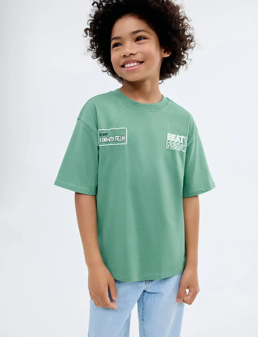 Mango - Printed embossed letters t-shirt - kortærmede t-shirts - green - 0