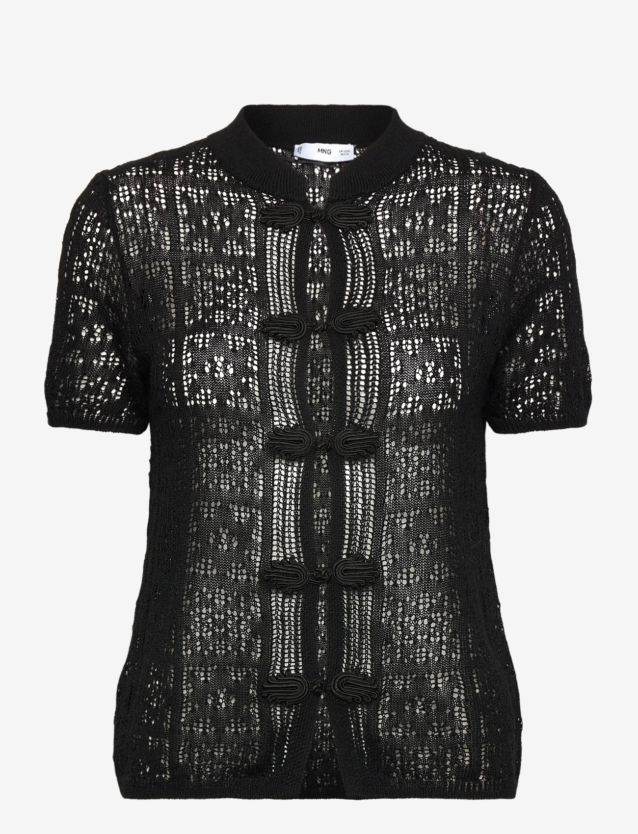 Mango - Crochet cardigan with toggle buttons - sügisesed riided - black - 0