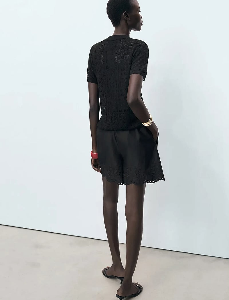 Mango - Crochet cardigan with toggle buttons - black - 3